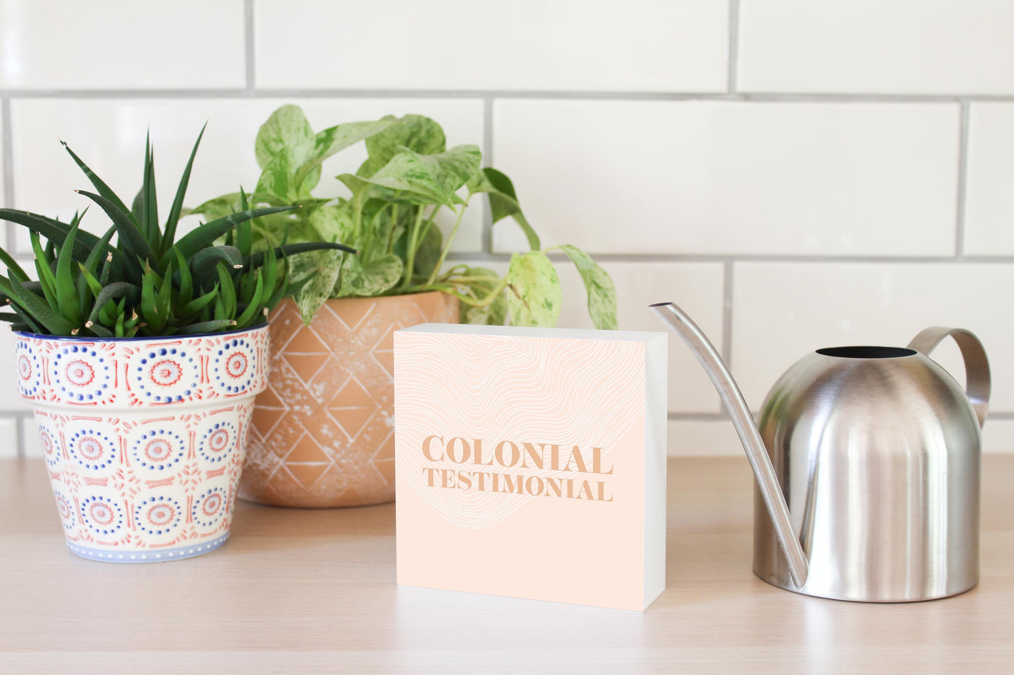 Modern Minimalist Pennsylvania Colonial Quip | Wood Block | Eaches | Min 4