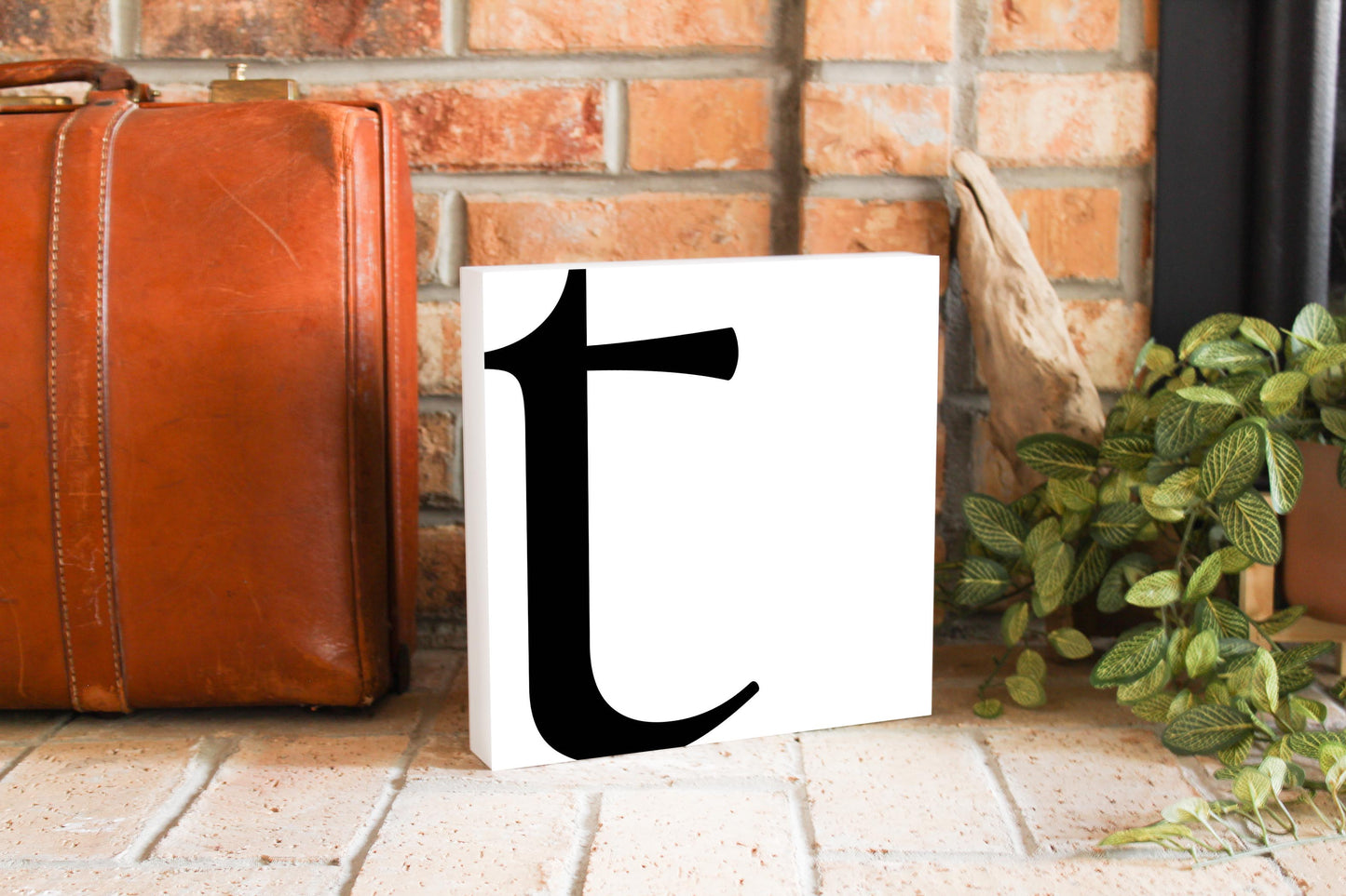 Minimal Monogram T | Wood Block | Eaches | Min 2