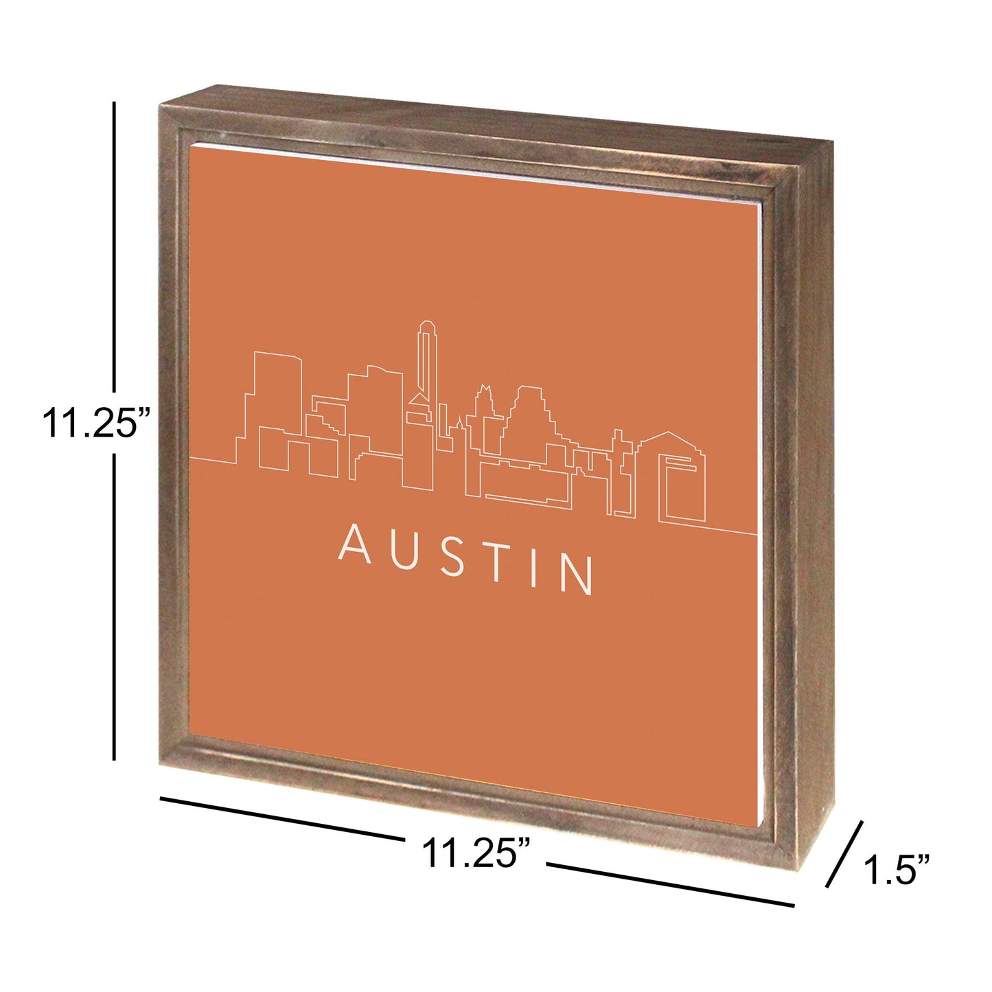 Modern Minimalist Texas Austin Skyline| Wood Sign | Eaches | Min 1