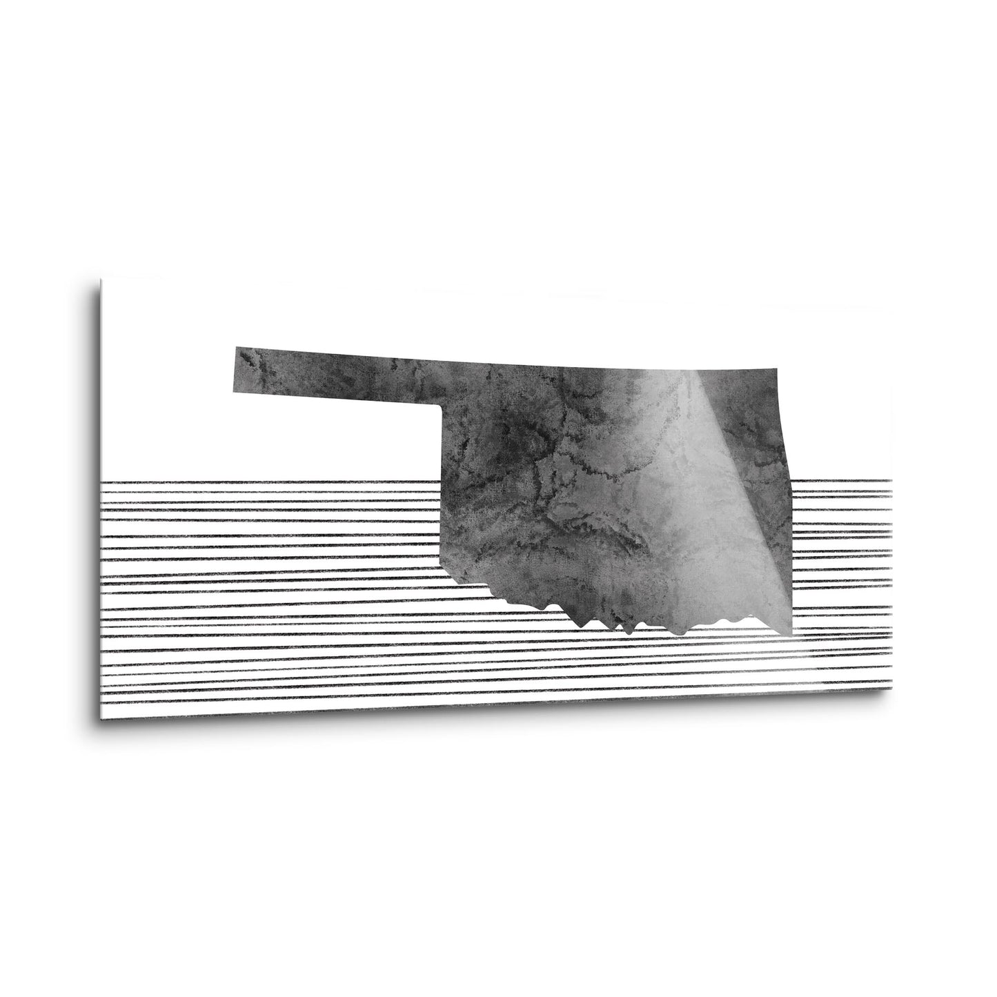 Modern Oklahoma State Shape With Straight Lines | Hi-Def Glass Art | Eaches | Min 2