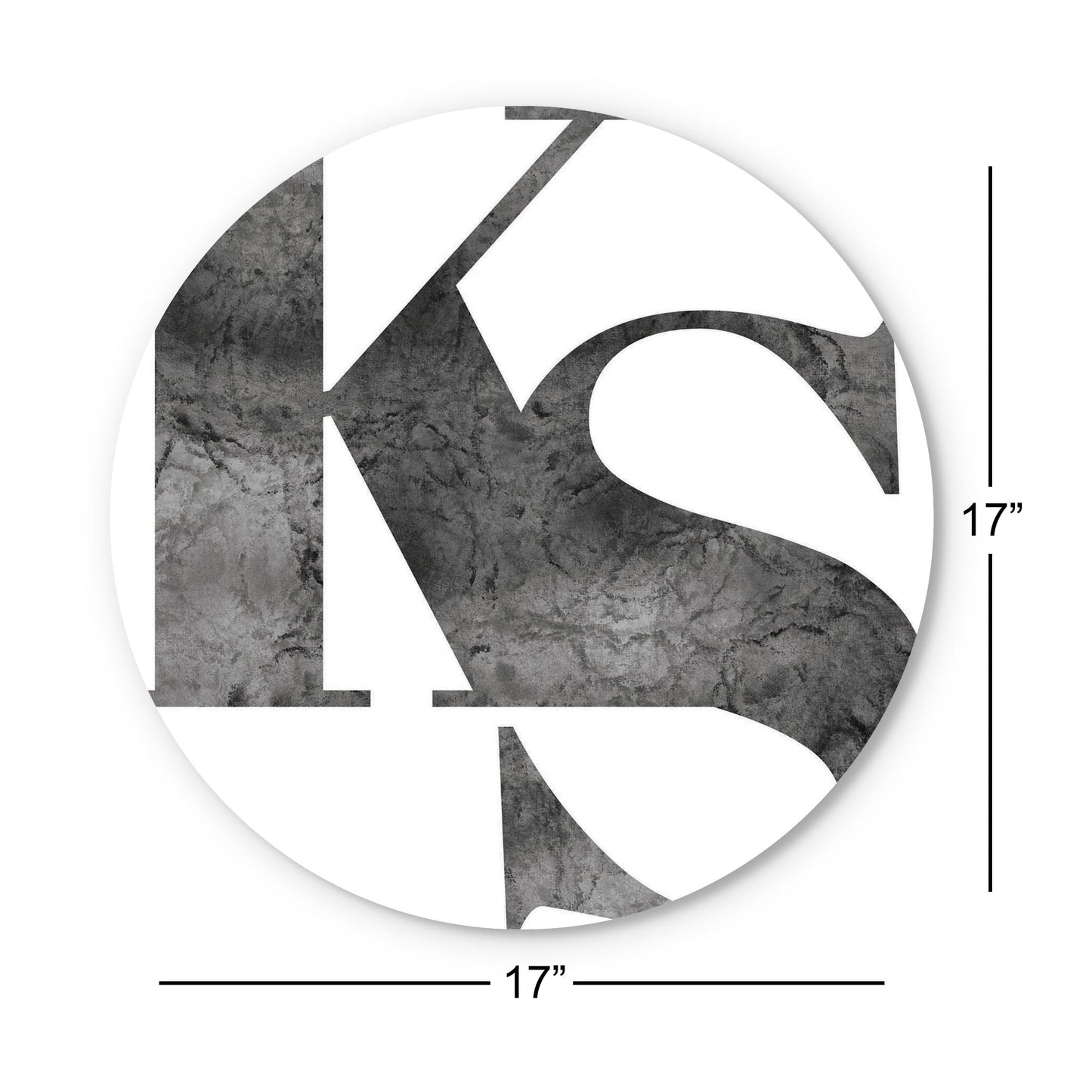Minimalist B&W Kansas White Initials | Wood Sign | Eaches | Min 1