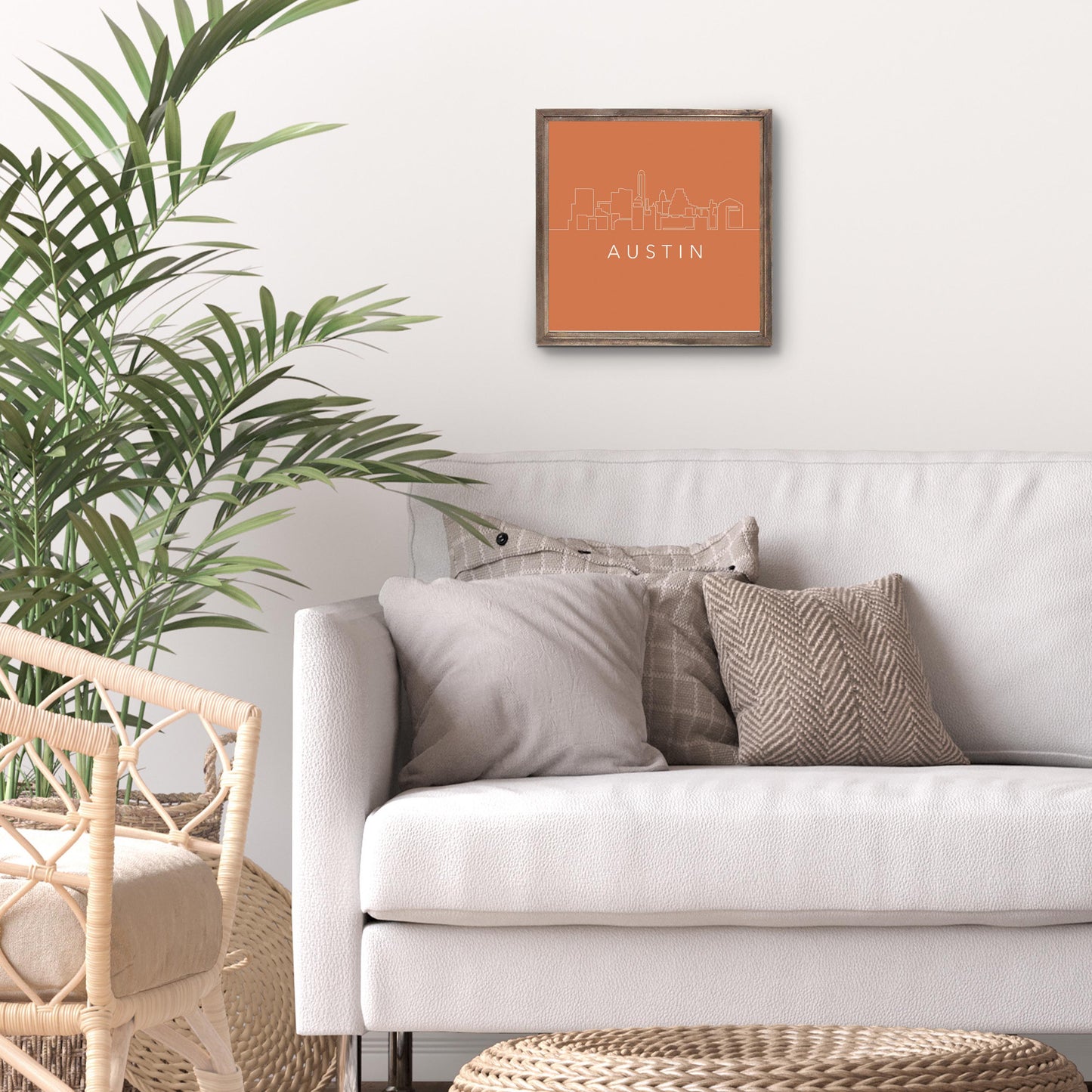 Modern Minimalist Texas Austin Skyline| Wood Sign | Eaches | Min 1