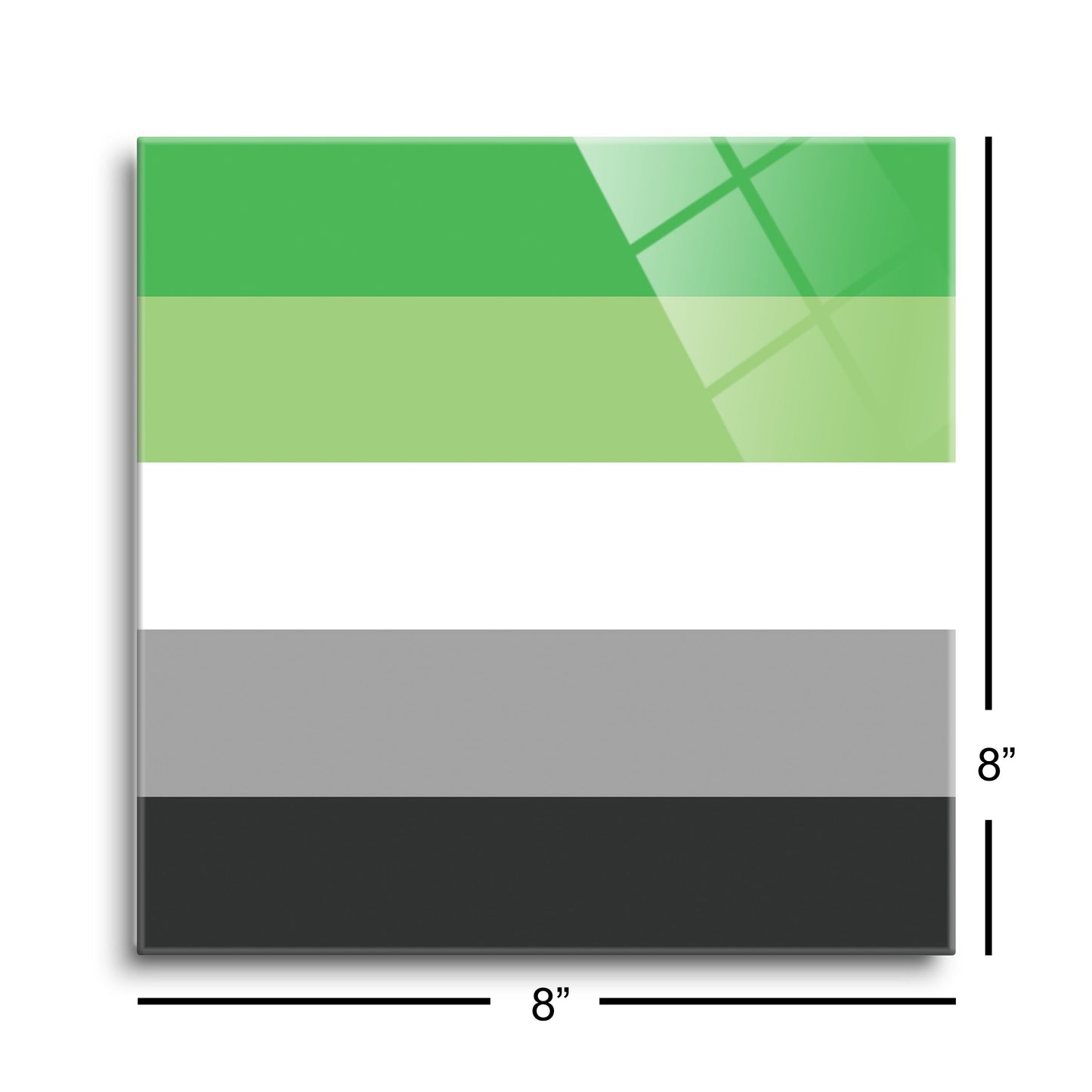 Aromantic Pride Flag Colors | Hi-Def Glass Art | Eaches | Min 2