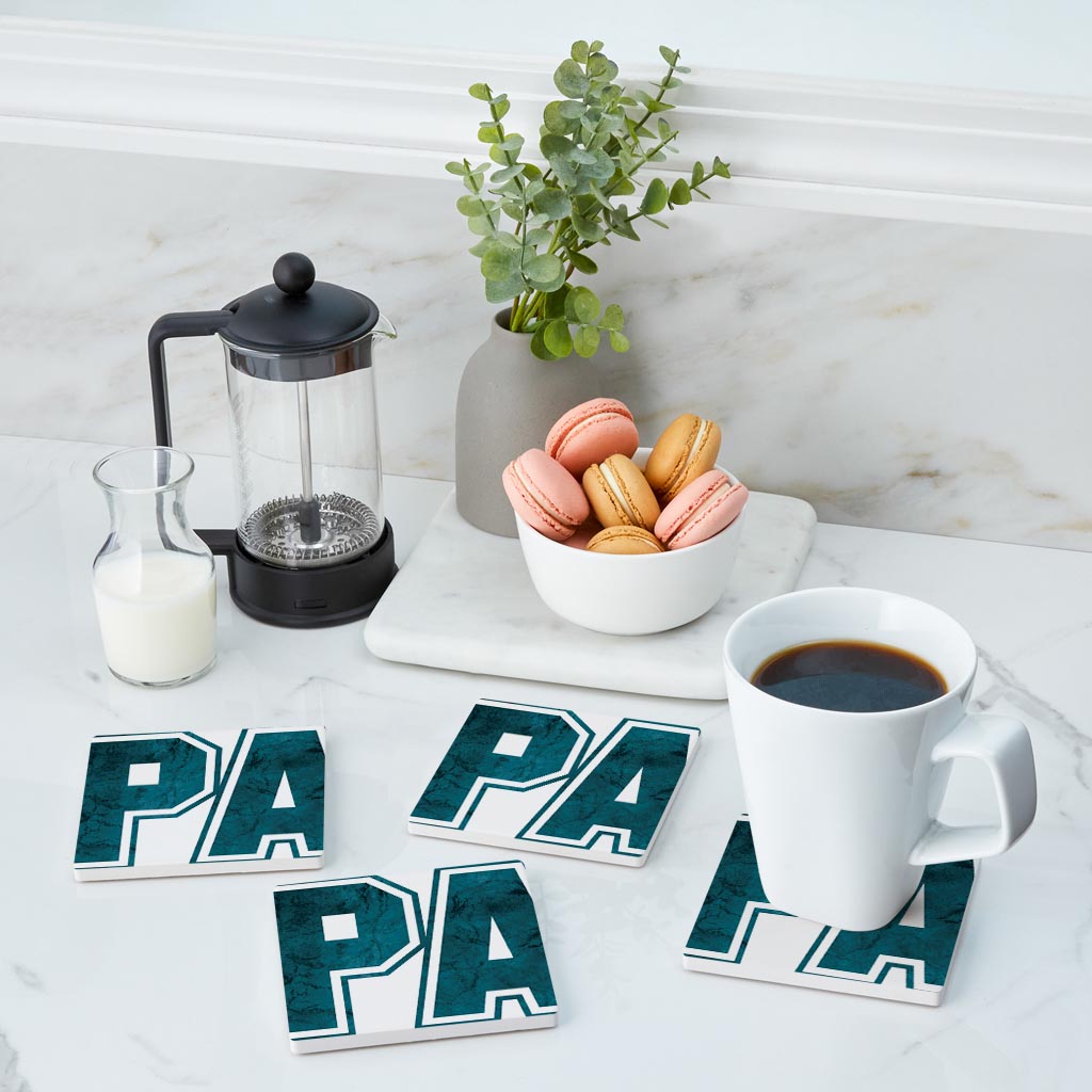 Modern Minimalist Pennsylvania White Initials | Absorbent Coasters | Set of 4 | Min 2
