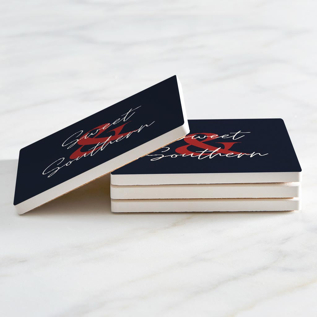 Modern Minimalist Texas Colors Sweet Southern | Absorbent Coasters | Set of 4 | Min 2