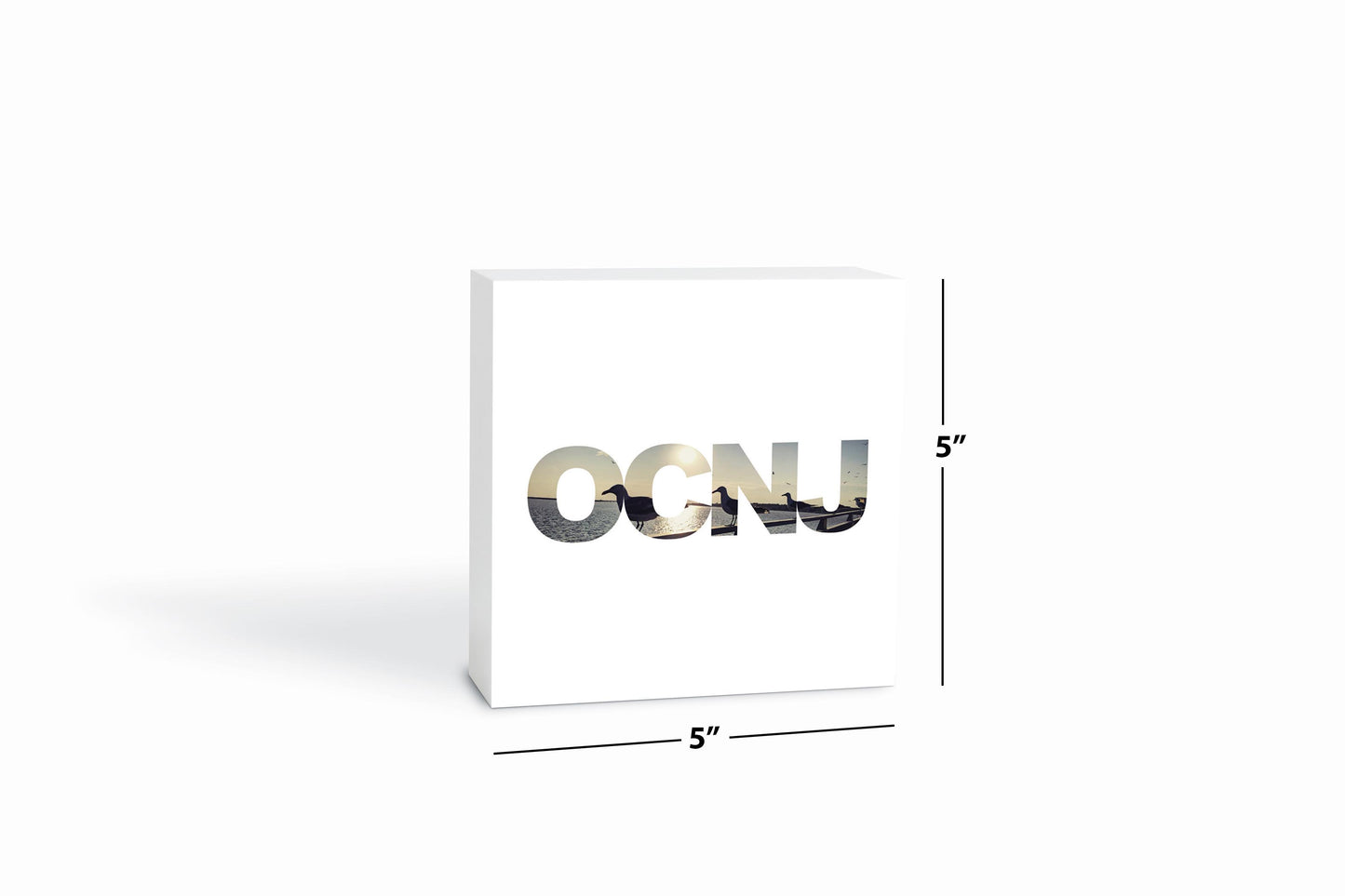 OCNJ Photo With Text | Wood Block | Eaches | Min 4