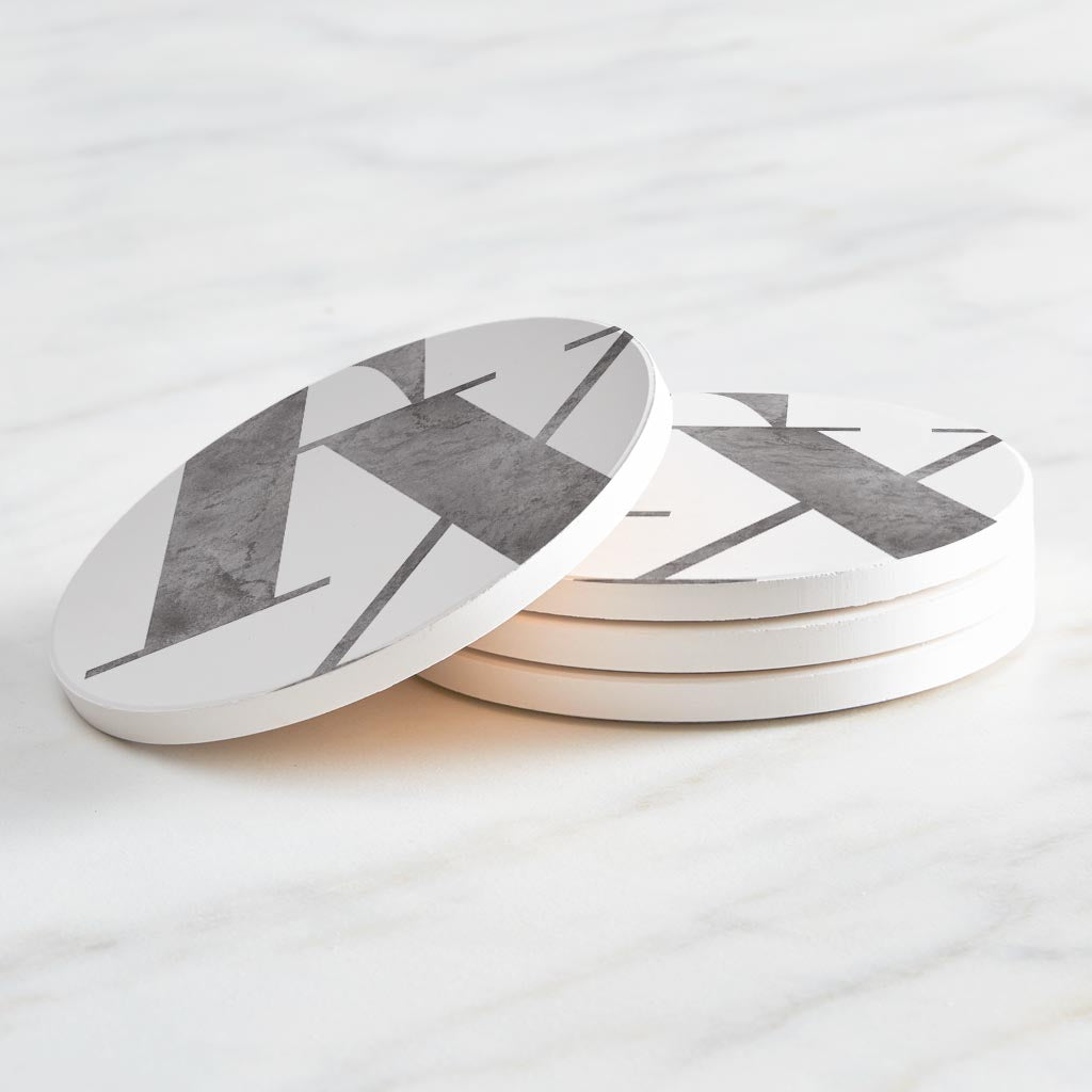 Modern White Texas Initials | Absorbent Coasters | Set of 4 | Min 2