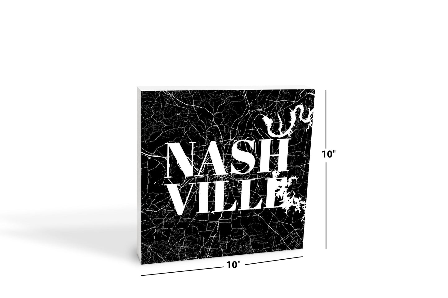 Minimalist B&W Tennessee Nashville Map | Wood Block | Eaches | Min 2