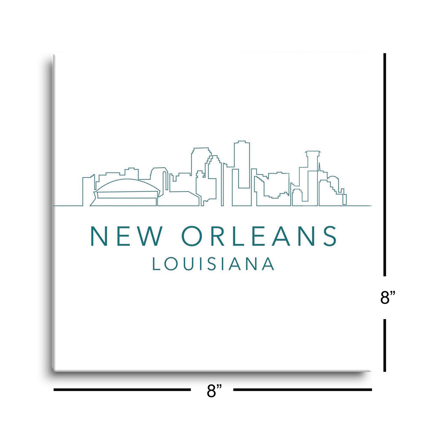 Blue White New Orleans Skyline | Hi-Def Glass Art | Eaches | Min 2