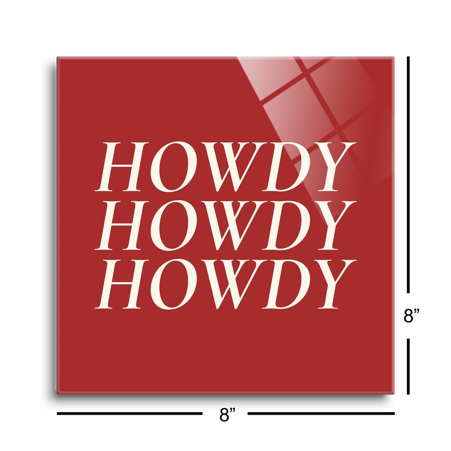 Modern Minimalist Texas Colors Howdy | Hi-Def Glass Art | Eaches | Min 2