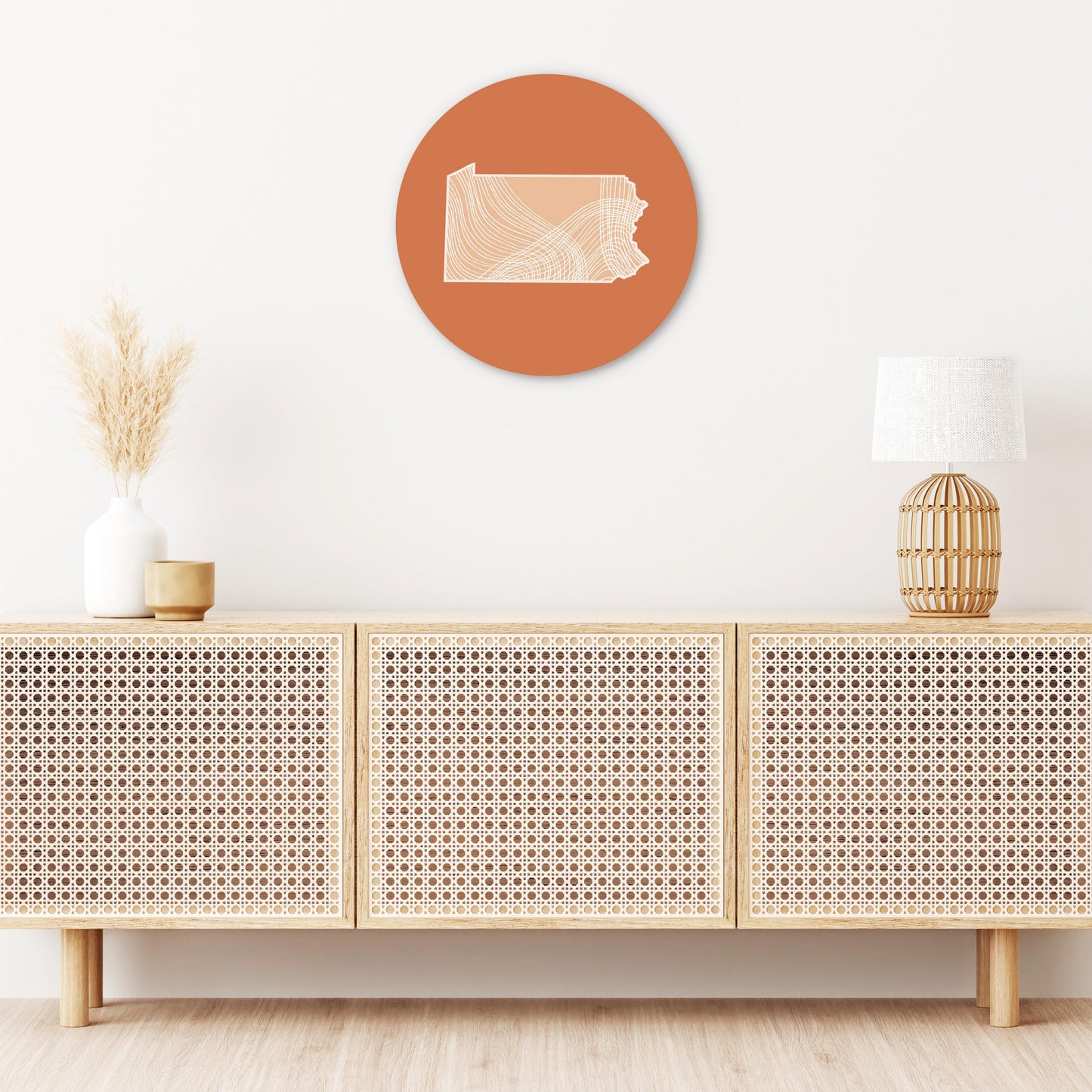 Modern Minimalist Pennsylvania State Lines Light | Wood Sign | Eaches | Min 1