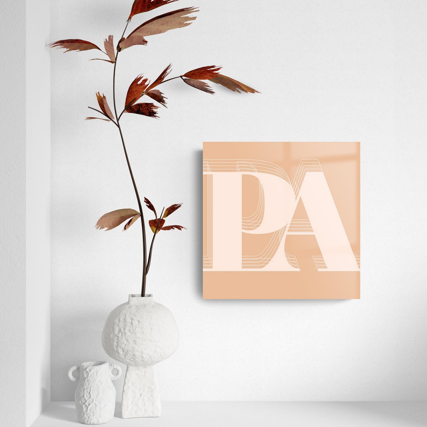 Modern Minimalist Pennsylvania Pa Initials Light | Hi-Def Glass Art | Eaches | Min 2