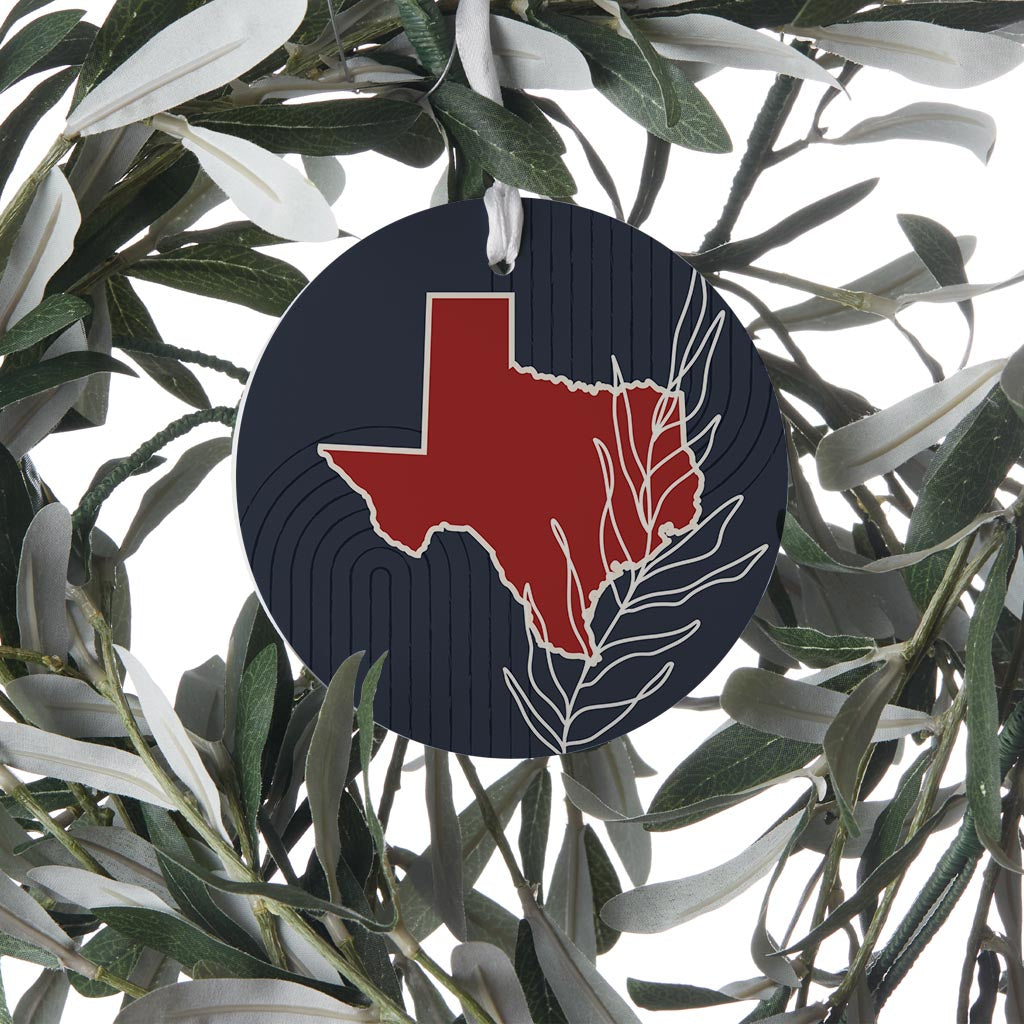 Modern Minimalist Texas Colors Shape Leaf | Wood Ornament | Eaches | Min 6