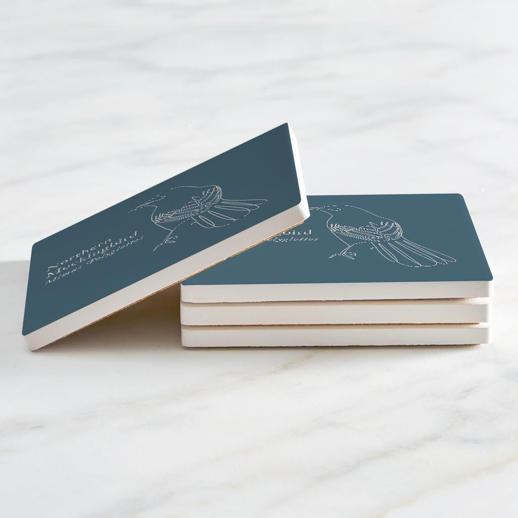 Modern Minimalist Arkansas Mockingbird | Absorbent Coasters | Set of 4 | Min 2