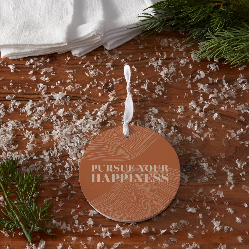 Modern Minimalist Pennsylvania Happiness Quip| Wood Ornament | Eaches | Min 6