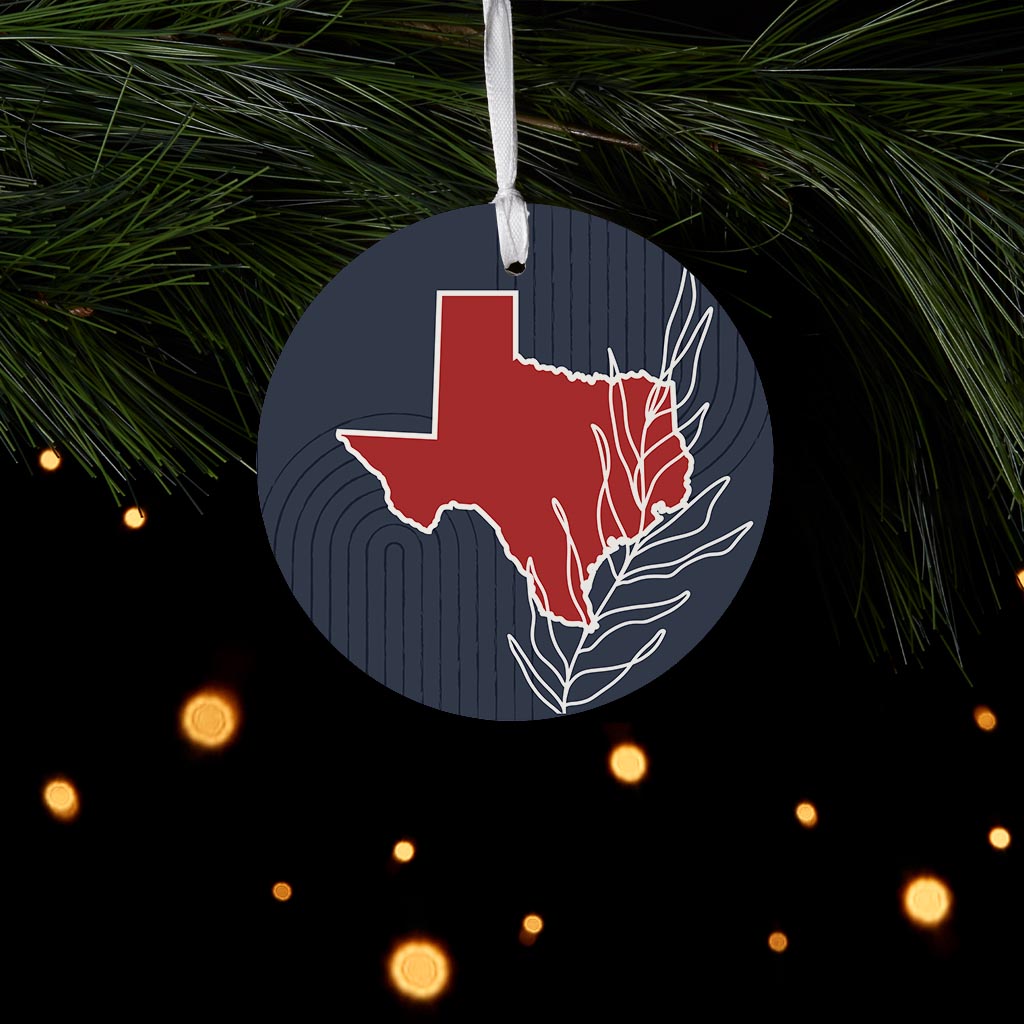 Modern Minimalist Texas Colors Shape Leaf | Wood Ornament | Eaches | Min 6