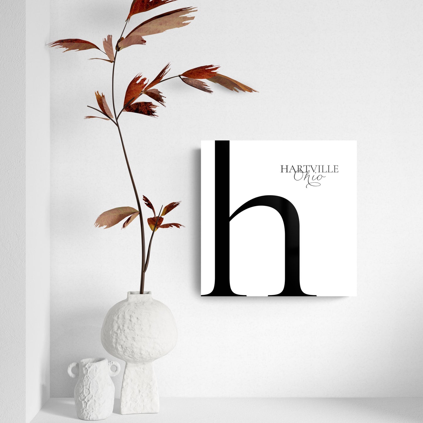 Hartville Oh Minimal Monogram | Hi-Def Glass Art | Eaches | Min 2