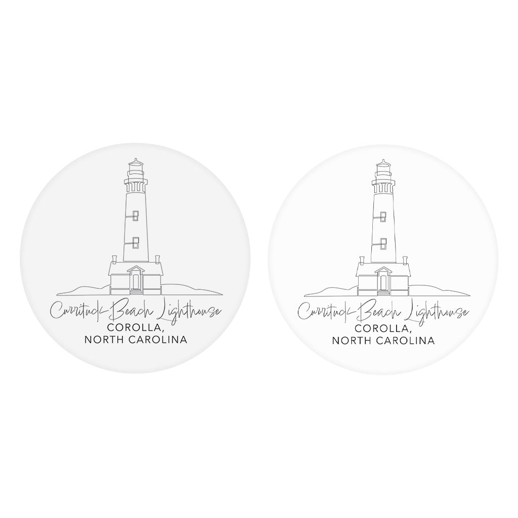 Currituck Beach Lighthouse| Absorbent Car Coasters | Set of 2 | Min 4