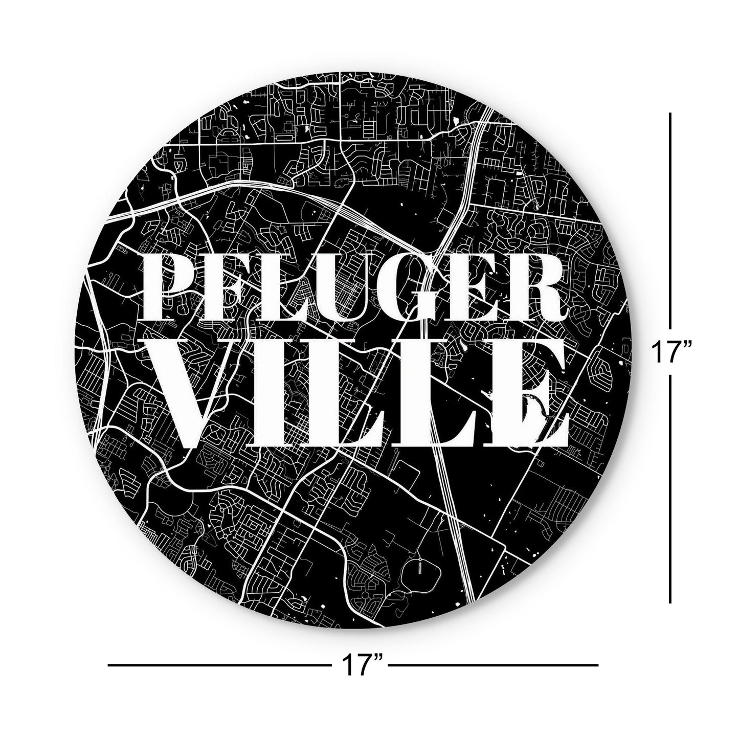 Minimalistic B&W Texas Pflugerville Map | Wood Sign | Eaches | Min 1