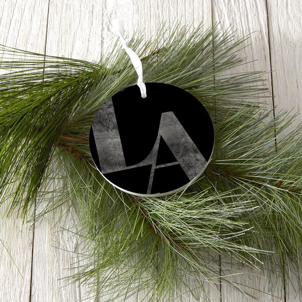 Modern Black Louisiana Initials | Wood Ornament | Eaches | Min 6
