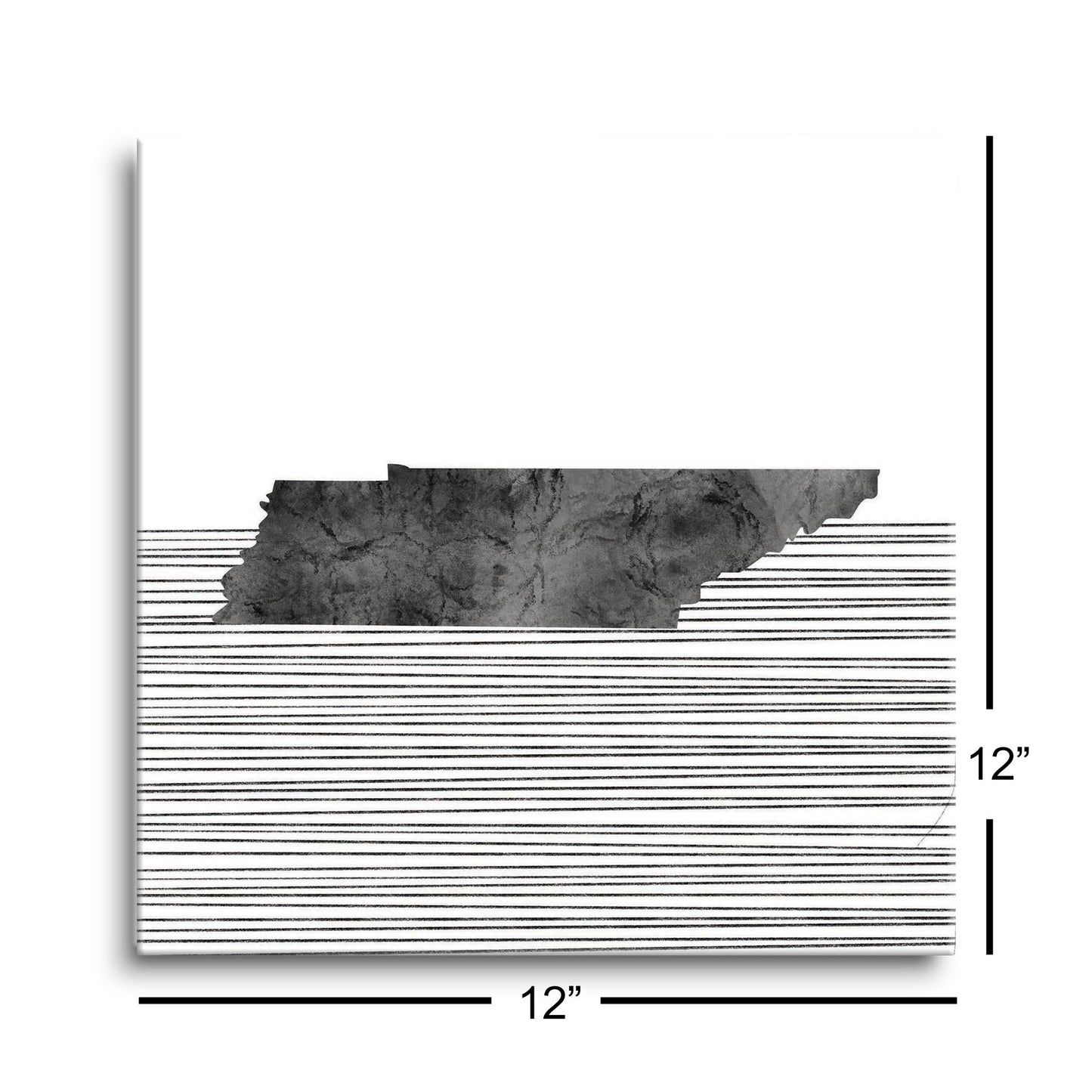 Minimalist B&W Tennessee State With Straight Lines | Hi-Def Glass Art | Eaches | Min 1