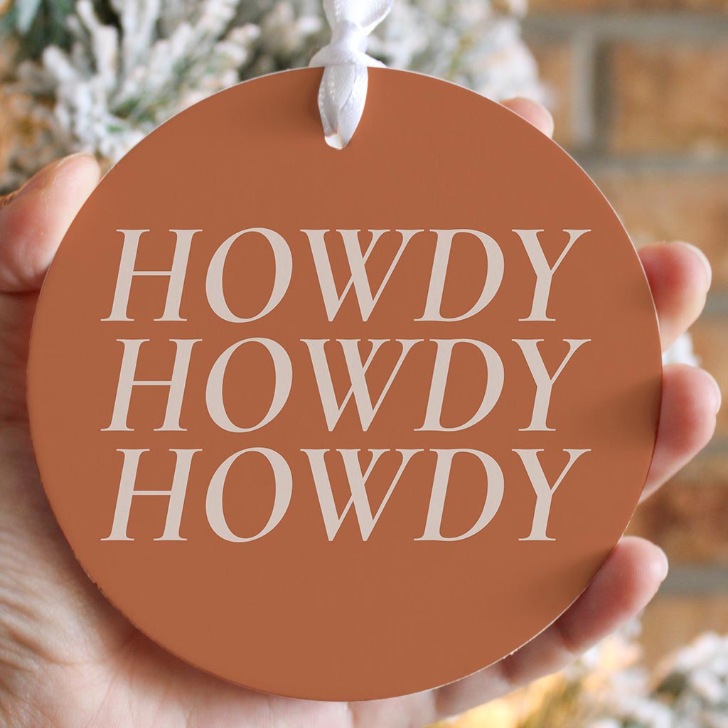 Modern Minimalist Texas Howdy| Wood Ornament | Eaches | Min 6
