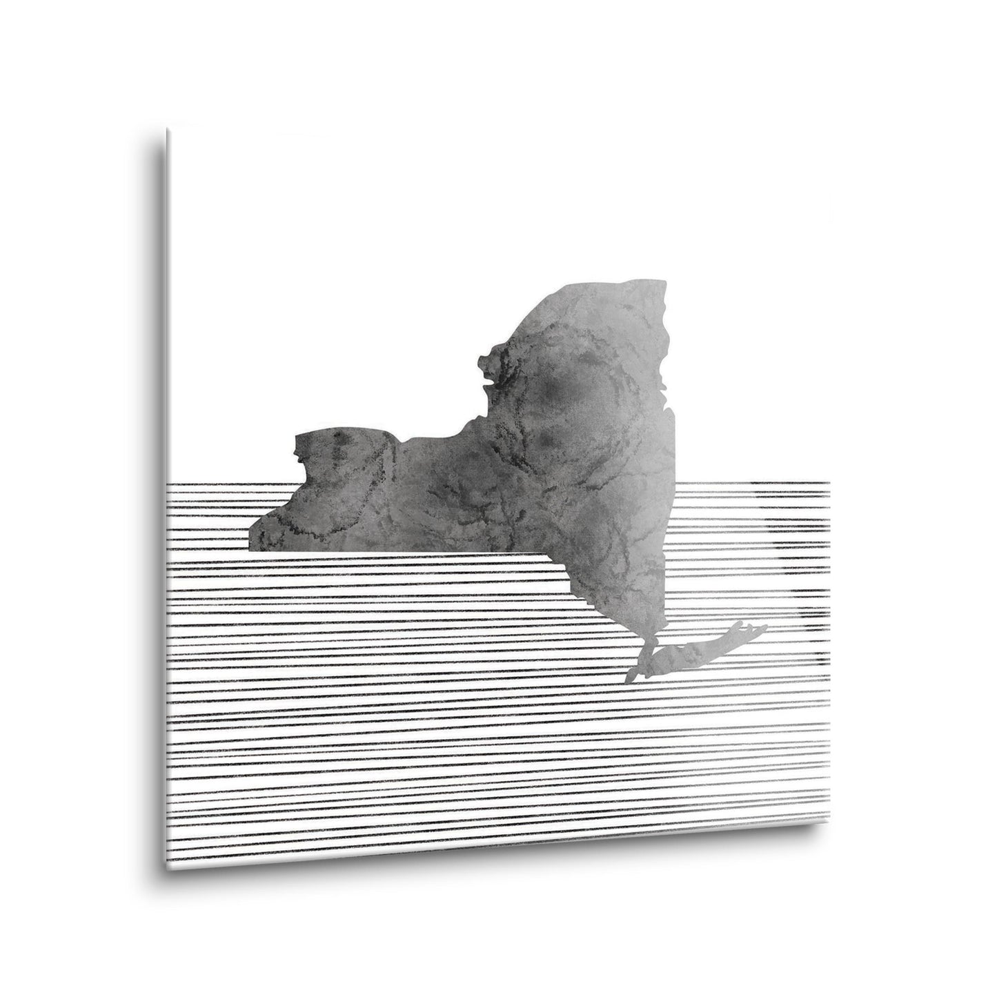 Minimalistic B&W New York Shape Straight Lines | Hi-Def Glass Art | Eaches | Min 2