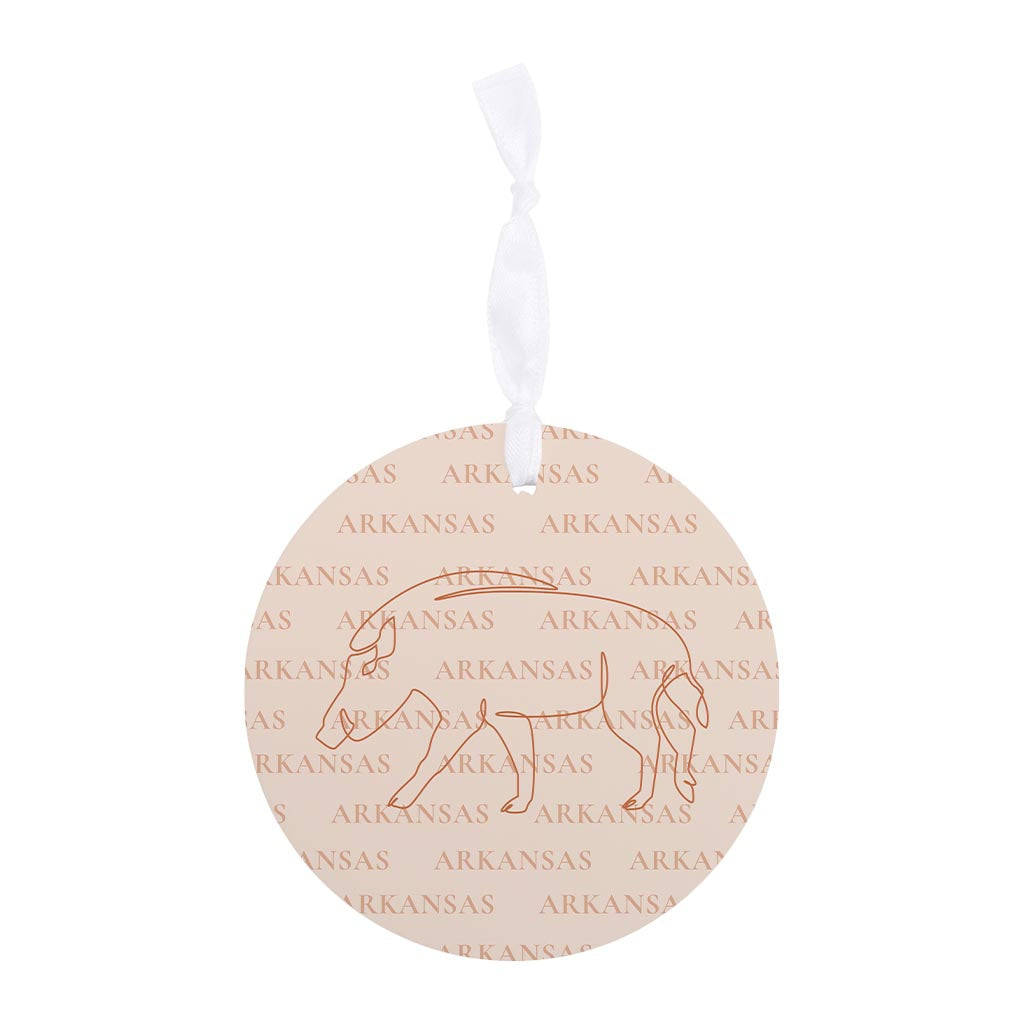 Modern Minimalist Arkansas Hog Line Drawing| Wood Ornament | Eaches | Min 6