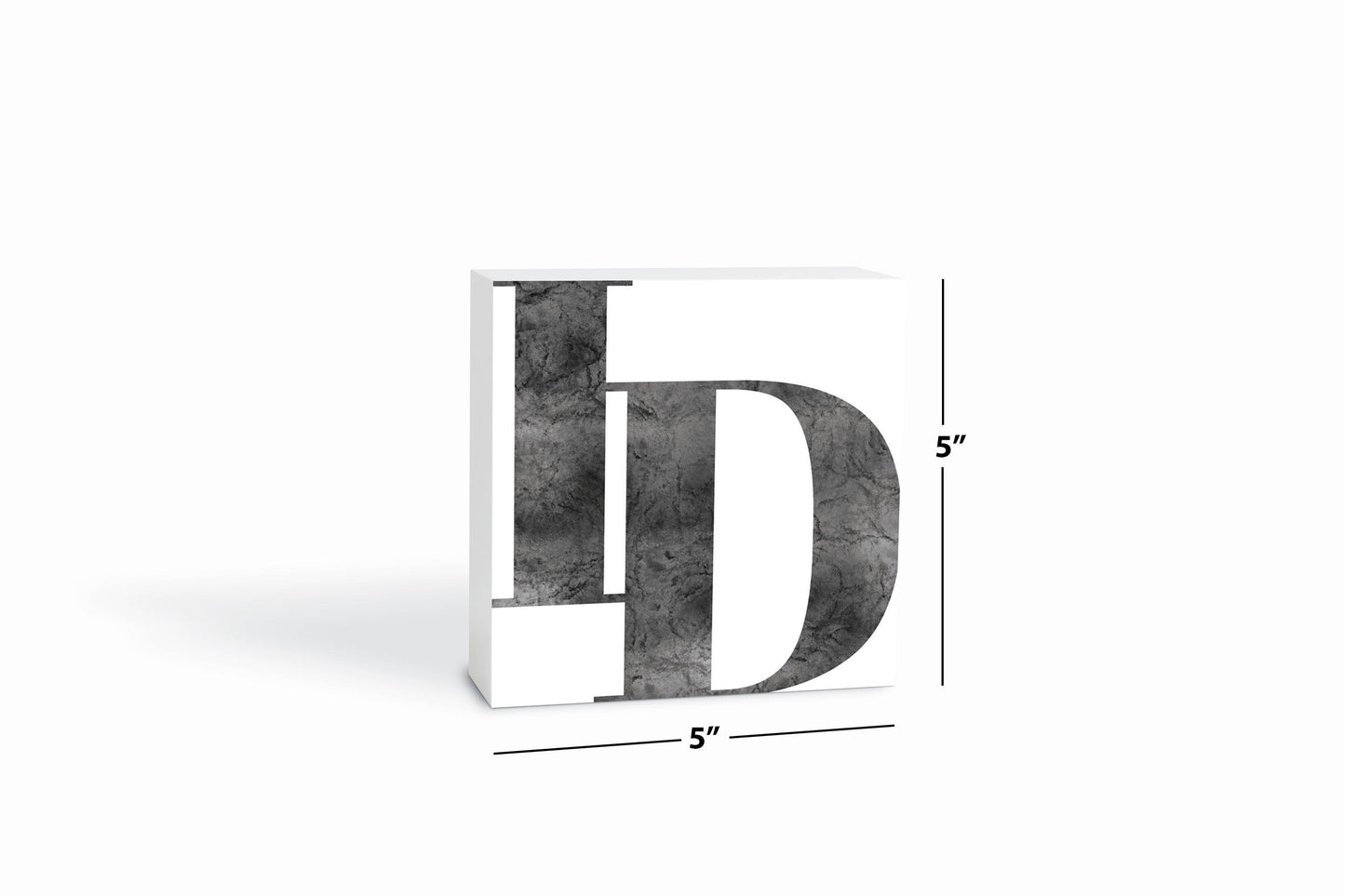 Minimalist B&W Idaho White Initials | Wood Block | Eaches | Min 4