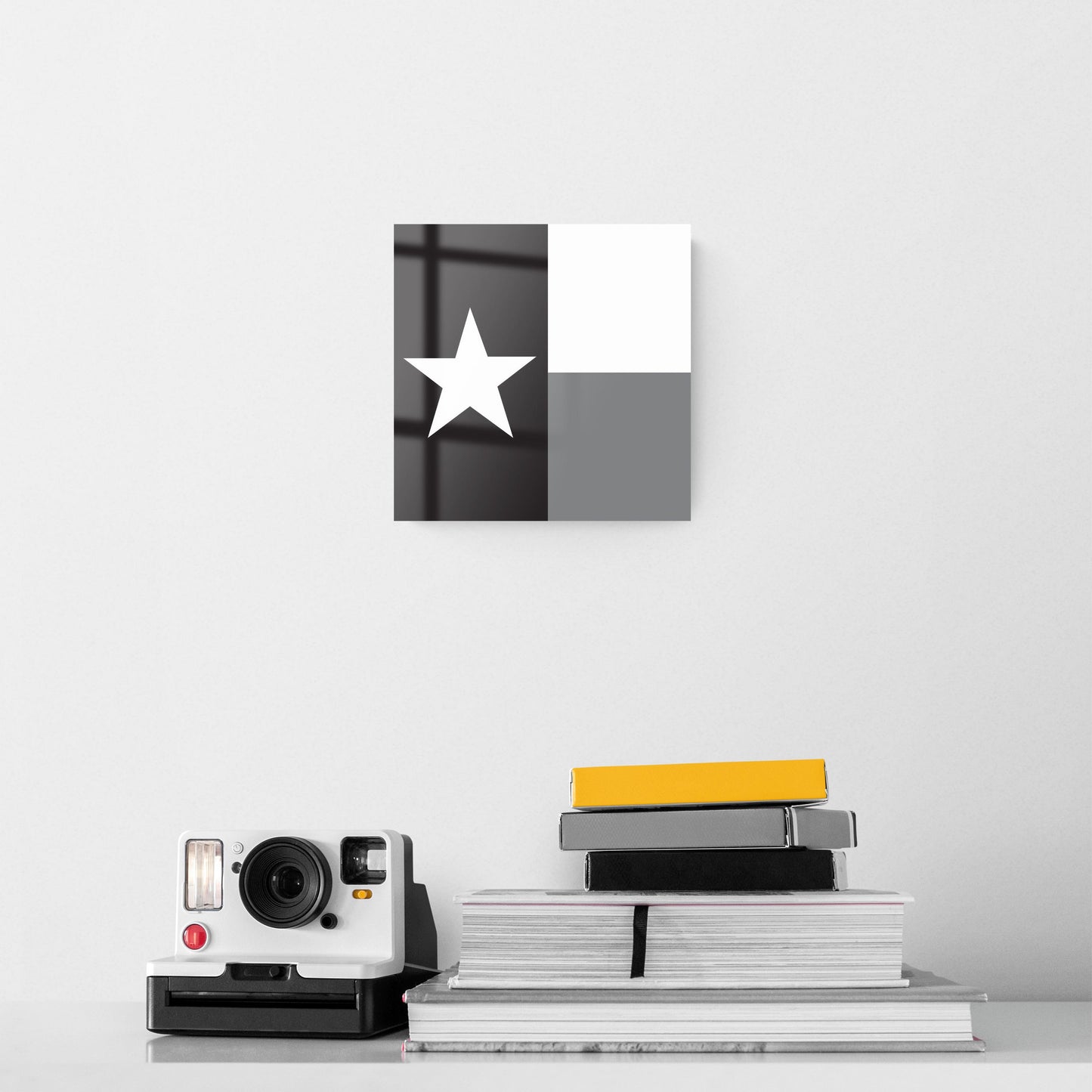 Minimalistic B&W Texas State Flag | Hi-Def Glass Art | Eaches | Min 2