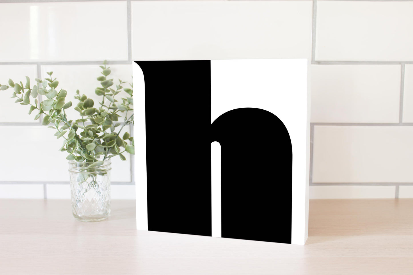 Fun Chunky Monogram H | Wood Block | Eaches | Min 2