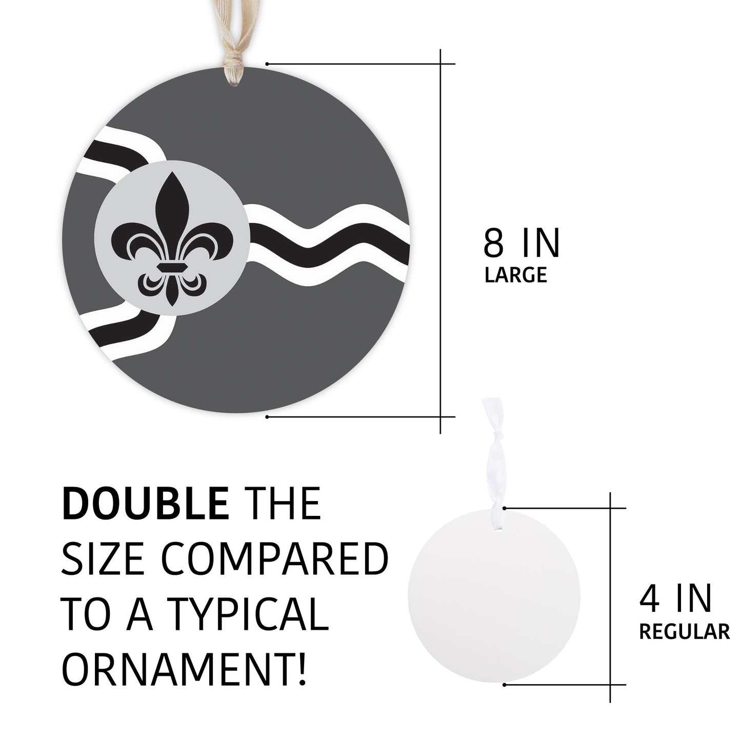 Minimalist B&W Missouri St Louis Flag | Wood Ornament | Eaches | Min 1
