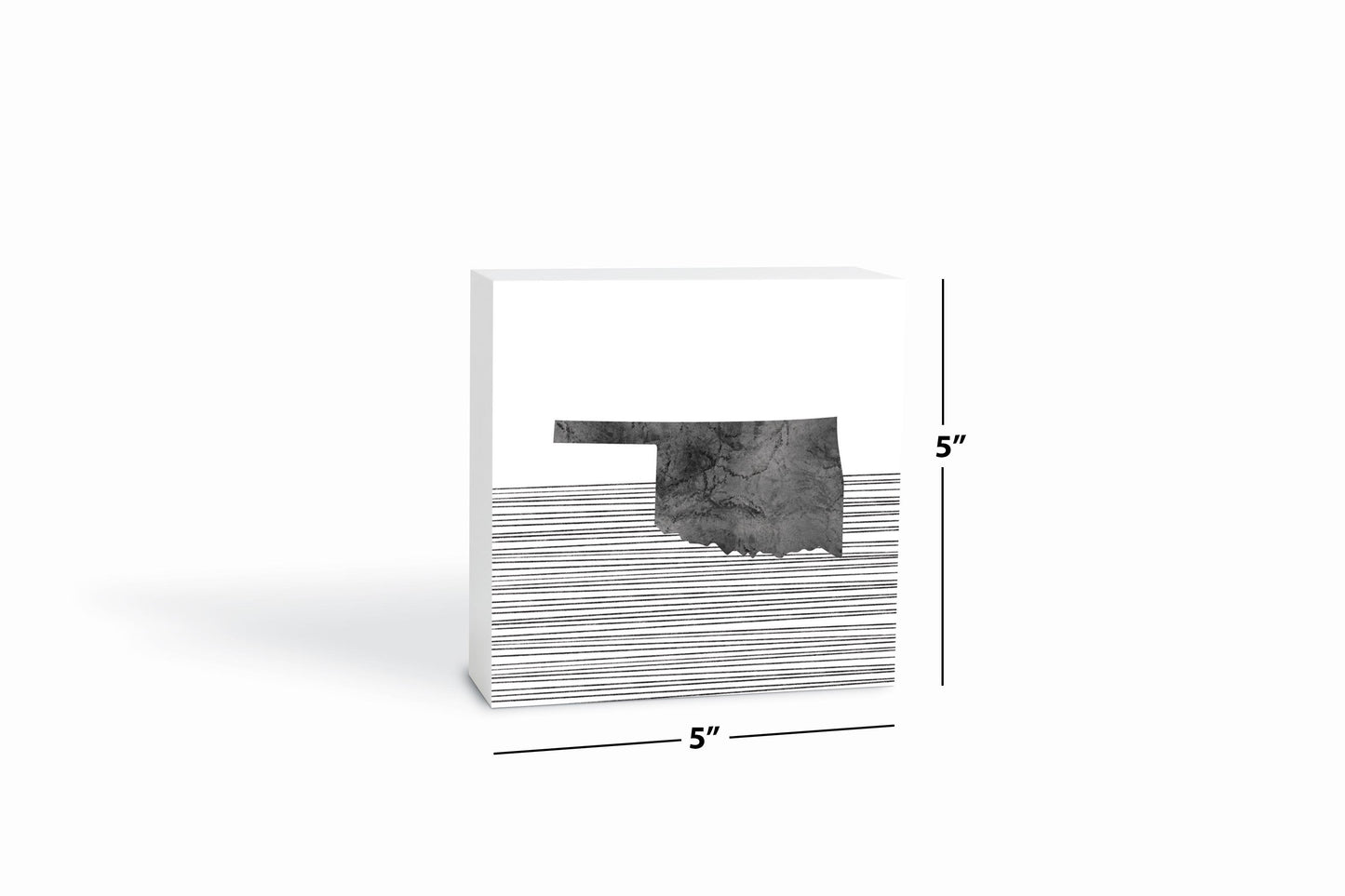 Modern Oklahoma State Shape With Straight Lines | Wood Block | Eaches | Min 4