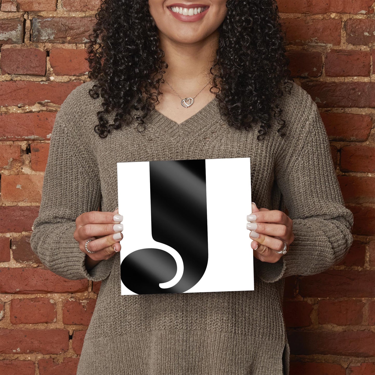 Fun Chunky Monogram J | Hi-Def Glass Art | Eaches | Min 2