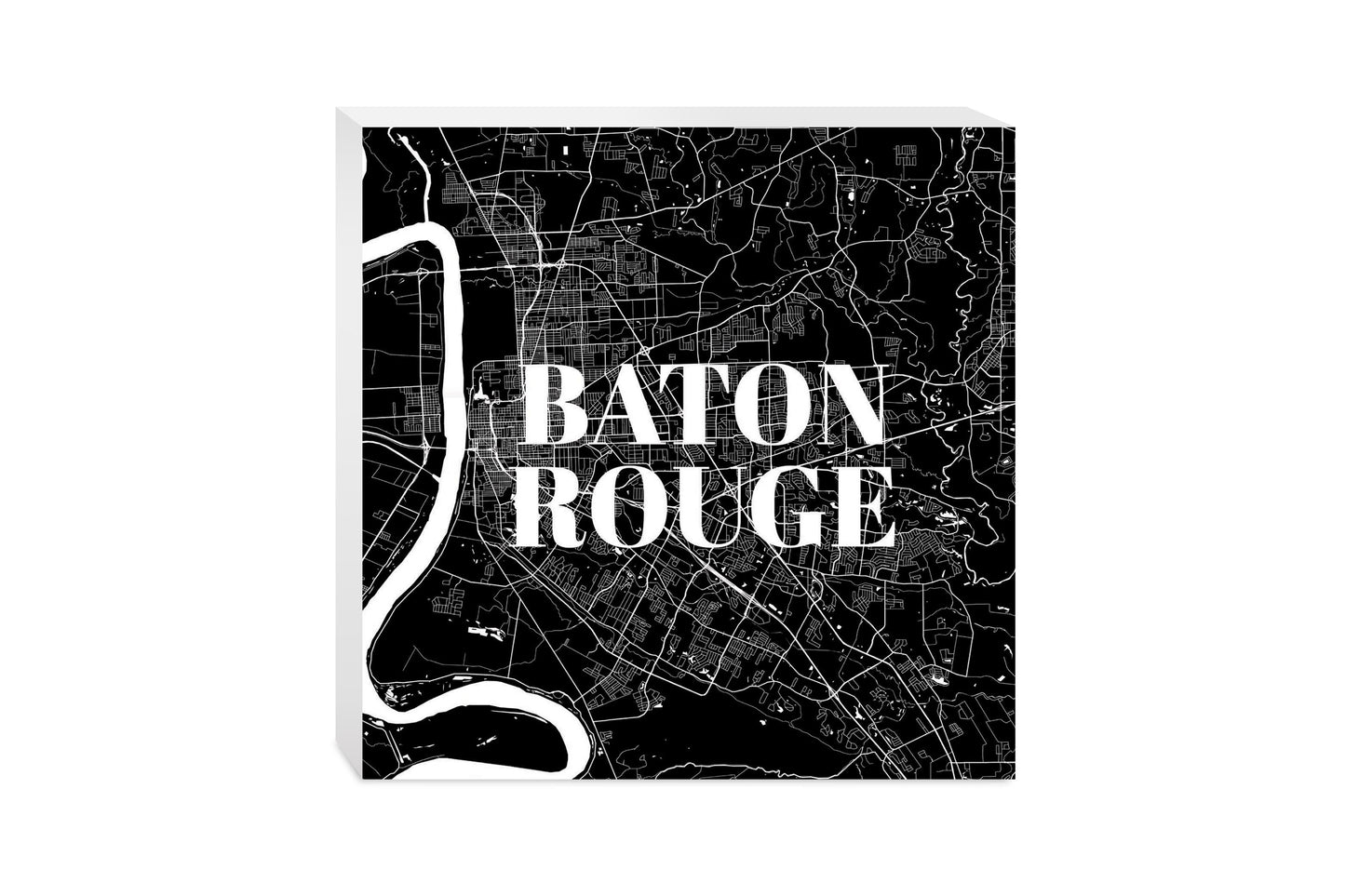 Modern Louisiana Baton Rouge Map | Wood Block | Eaches | Min 2