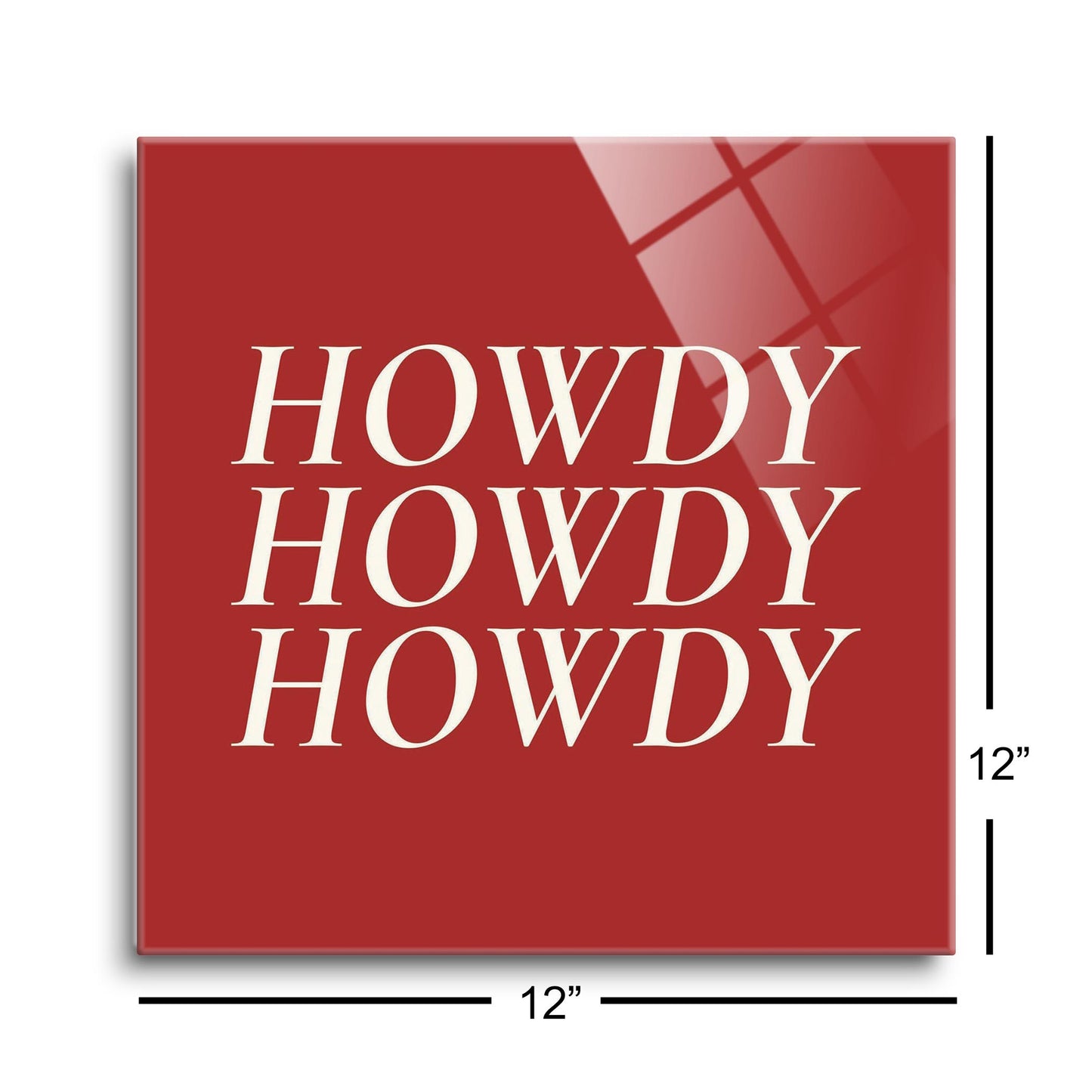 Modern Minimalist Texas Colors Howdy | Hi-Def Glass Art | Eaches | Min 1