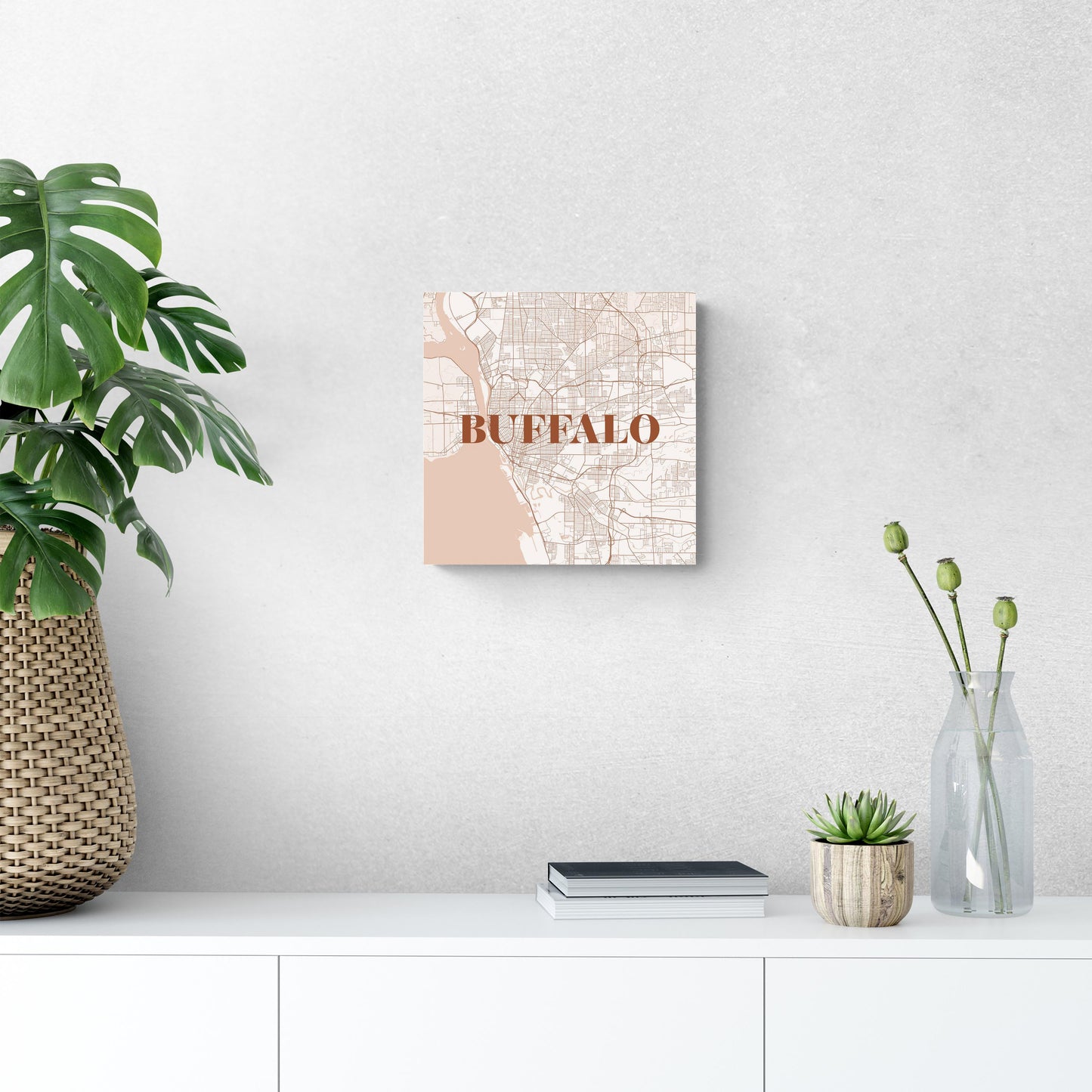Modern Minimalist New York Buffalo Map | Wood Sign | Eaches | Min 2
