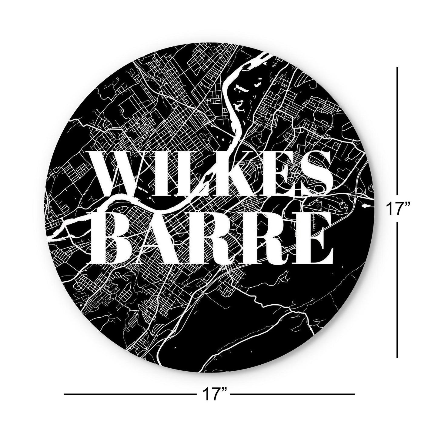 Minimalistic B&W Pennsylvania Wilkes Barre Map | Wood Sign | Eaches | Min 1