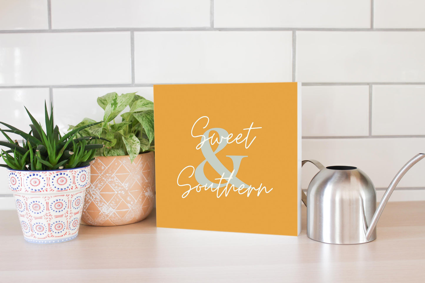 Modern Minimalist Oklahoma Sweet Southern | Wood Block | Eaches | Min 2