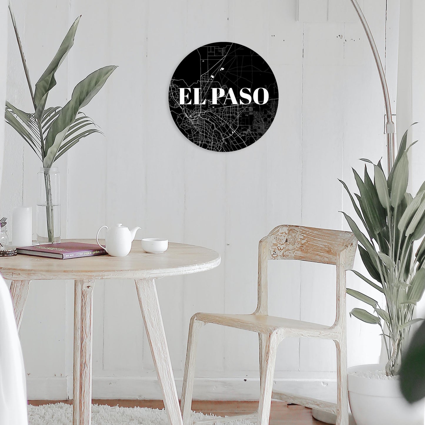 Minimalistic B&W Texas El Paso Map | Wood Sign | Eaches | Min 1