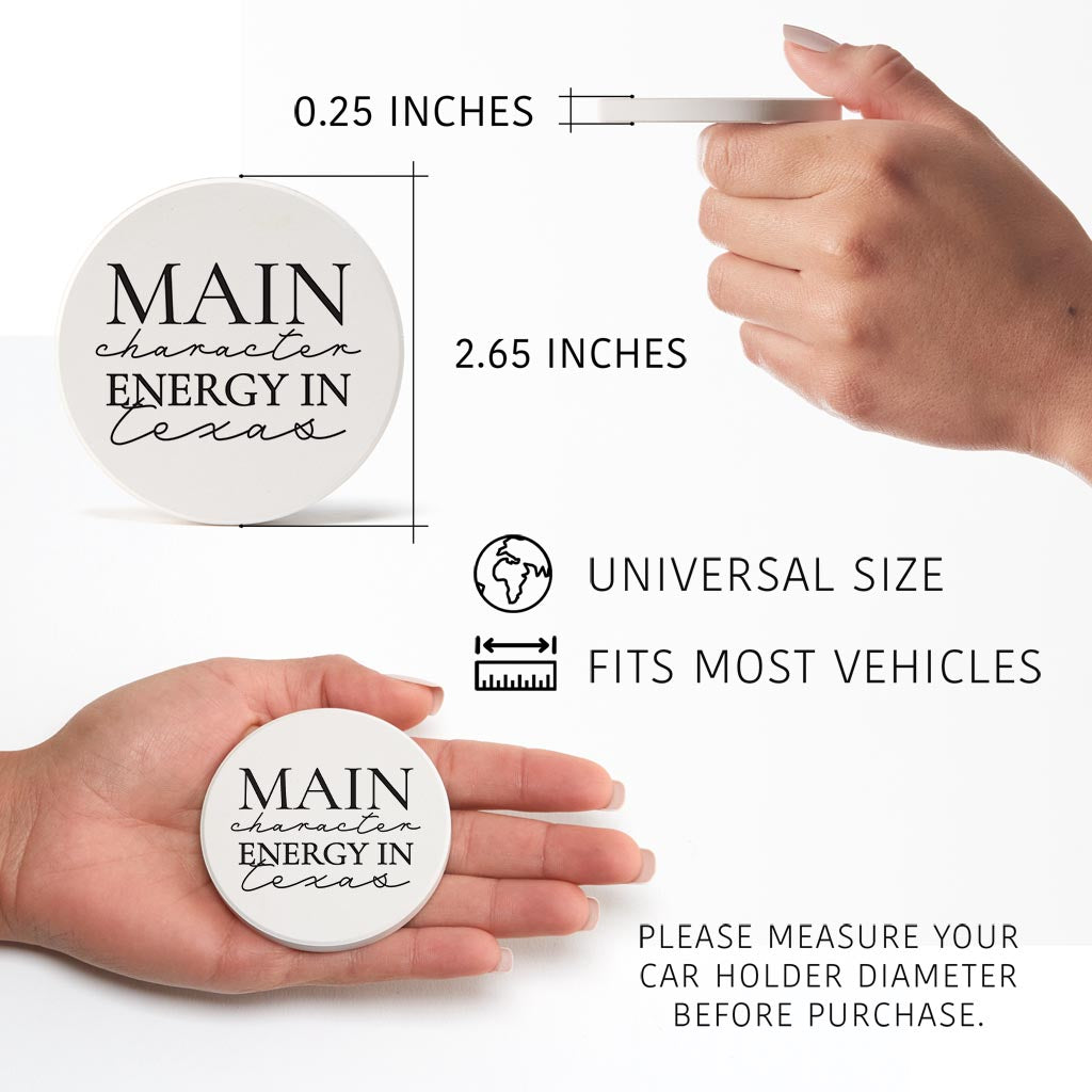Modern Main Character Energy In Texas| Absorbent Car Coasters | Set of 2 | Min 4