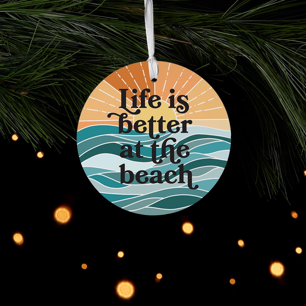Life Is Better At The Beach | Wood Ornament | Eaches | Min 6