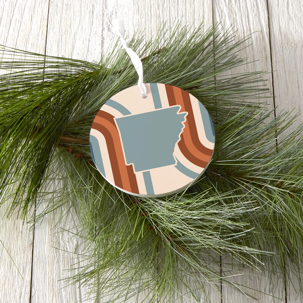 Modern Minimalist Arkansas Retro State Shape| Wood Ornament | Eaches | Min 6