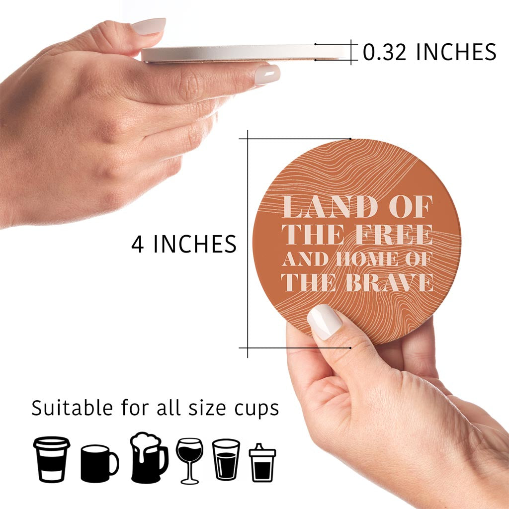 Modern Minimalist New York Free Brave | Absorbent Coasters | Set of 4 | Min 2