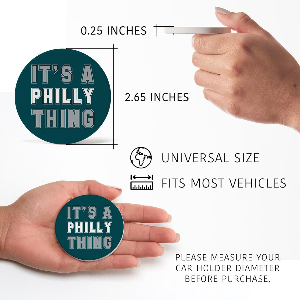 Modern Minimalist Pennsylvania Philly Thing| Absorbent Car Coasters | Set of 2 | Min 4