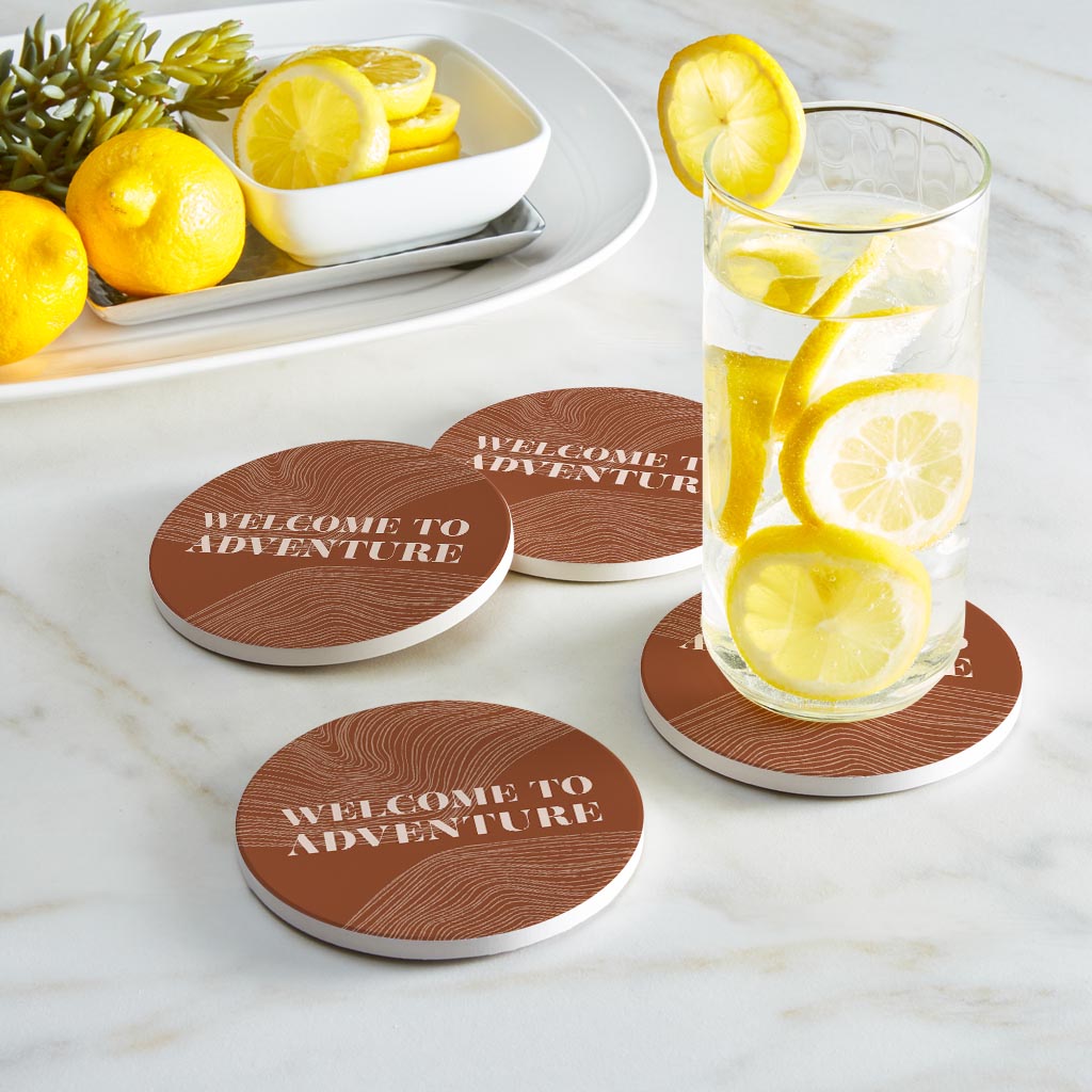 Modern Minimalist Pennsylvania Adventure Quip | Absorbent Coasters | Set of 4 | Min 2