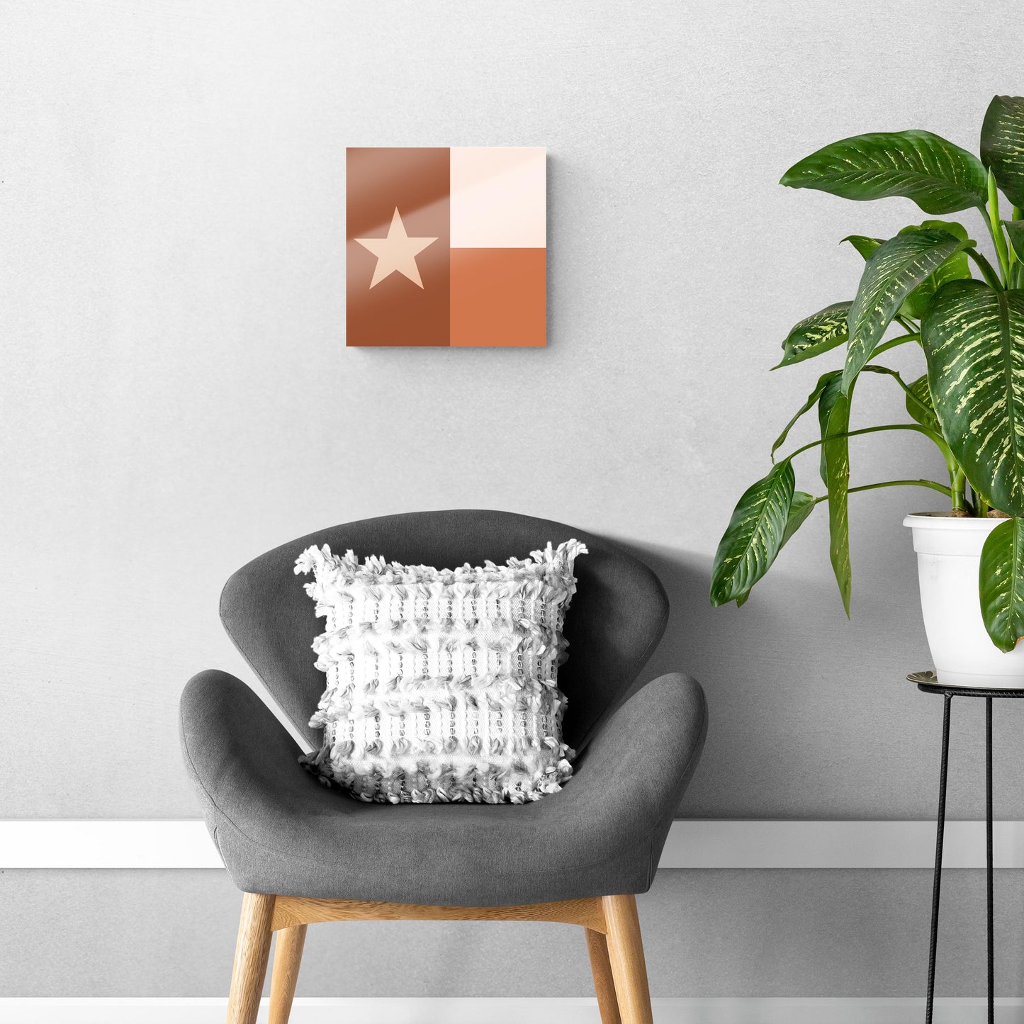 Modern Minimalist Texas State Flag | Hi-Def Glass Art | Eaches | Min 1