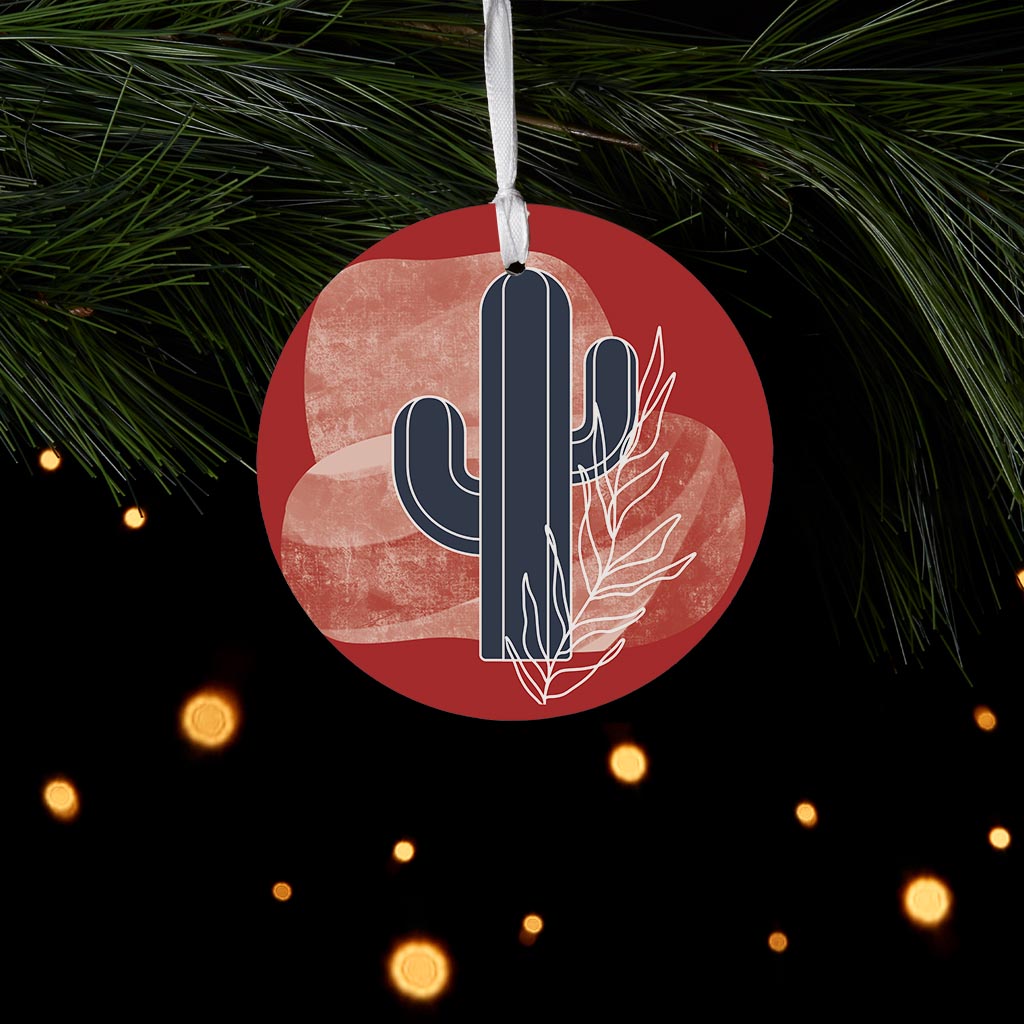 Modern Minimalist Texas Colors Cactus | Wood Ornament | Eaches | Min 6