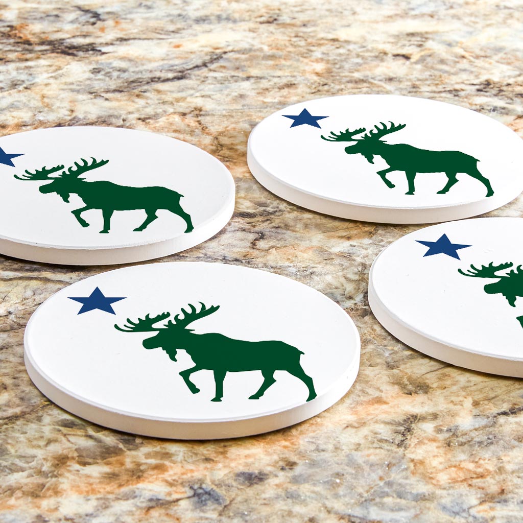 New England Star And Moose| Absorbent Coasters | Set of 4 | Min 2