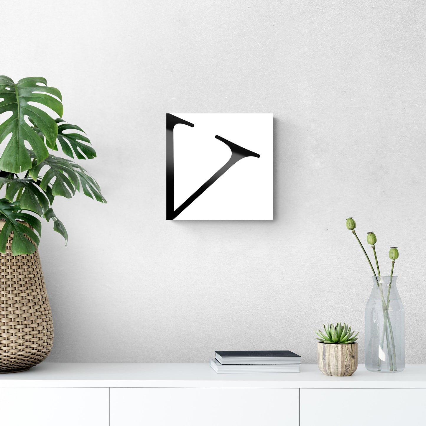 Minimal Monogram V | Hi-Def Glass Art | Eaches | Min 1